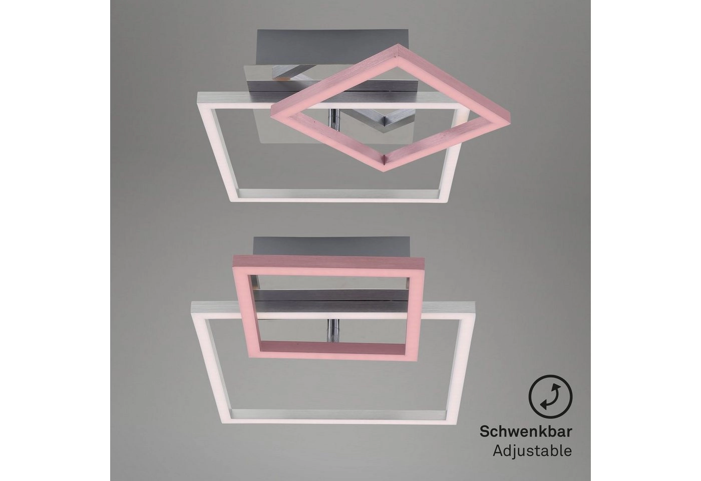 LED Deckenleuchte, 35,8 cm, 19,6 W, Alu-Chrom