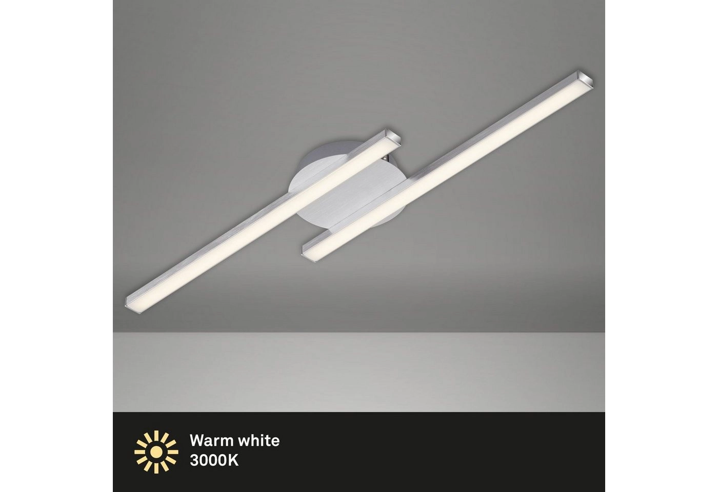 LED Wand- und Deckenleuchte, 55,4 cm, 12 W, Alu