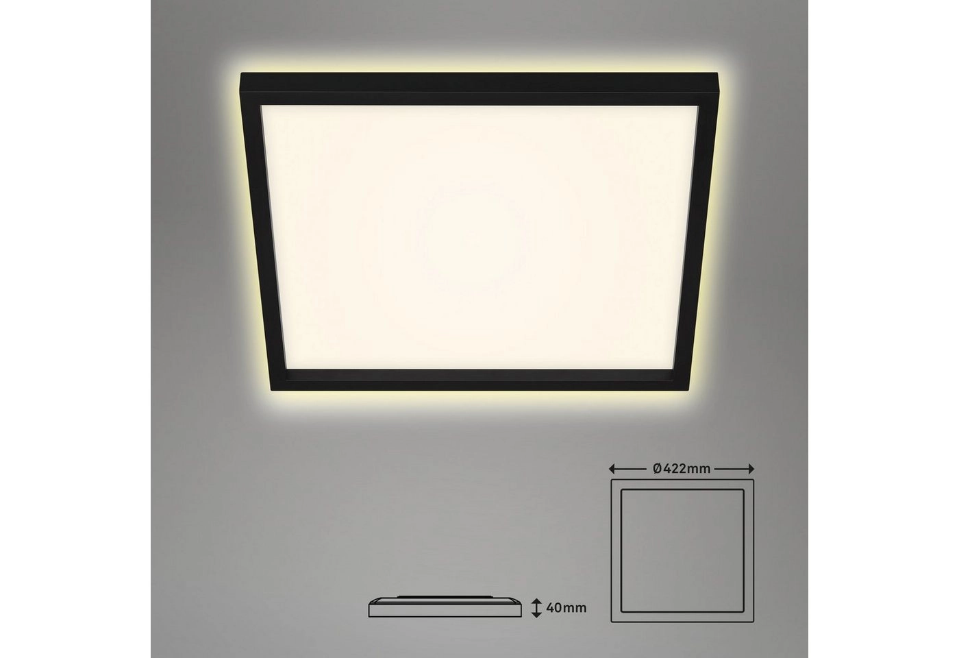 LED Panel, 42,2 cm, 3000 LUMEN, 22 WATT, Schwarz