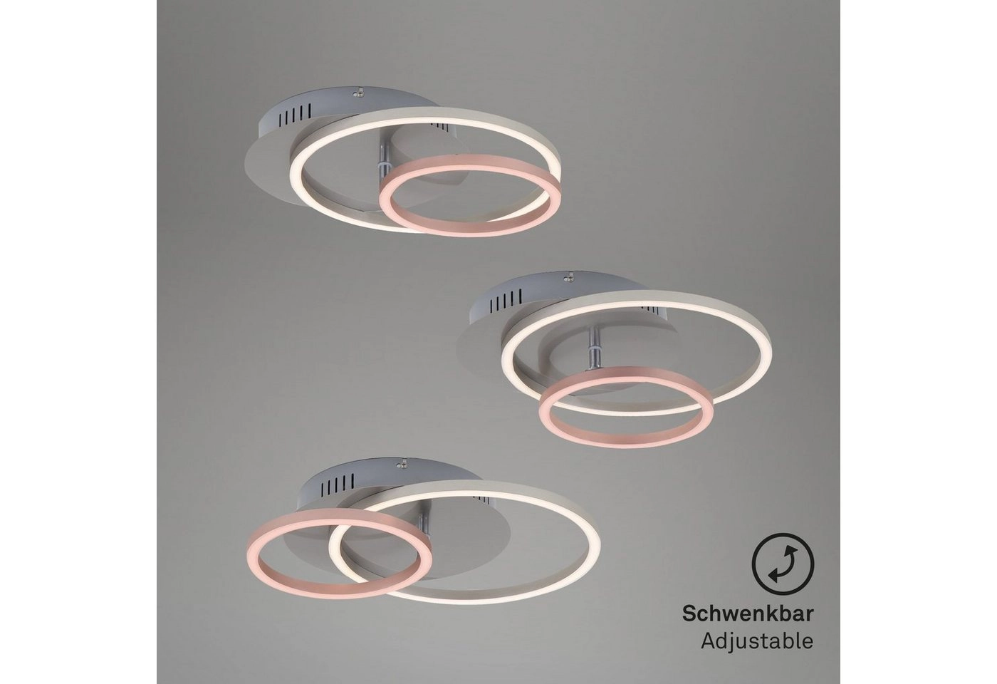 LED Deckenleuchte, 39 cm, 30 W, Matt-Nickel