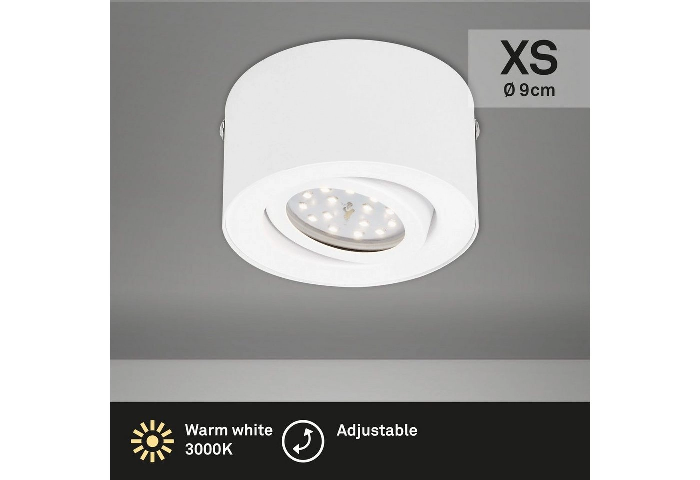 LED Aufbauleuchte, Ø 9 cm, 5 W, Weiß