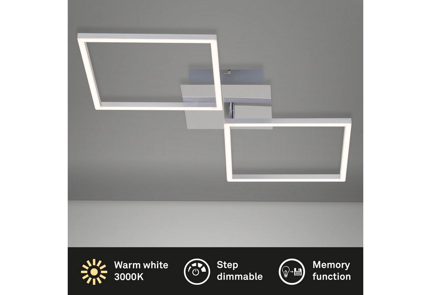 LED Deckenleuchte, 76,3 cm, 32 W, Alu-Chrom