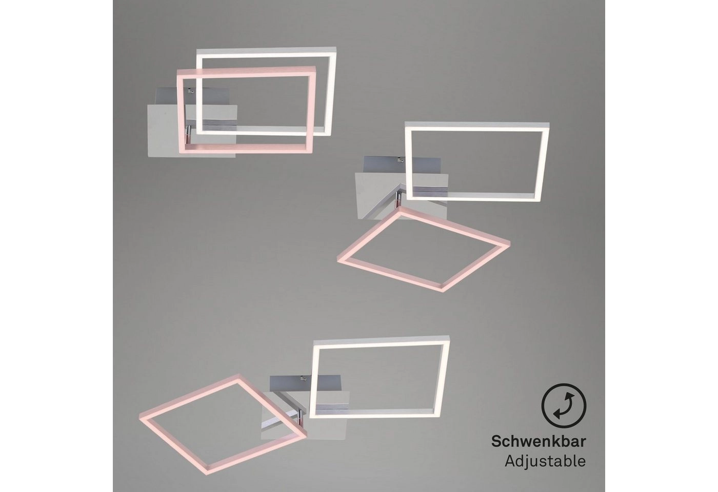 LED Deckenleuchte, 76,3 cm, 32 W, Alu-Chrom