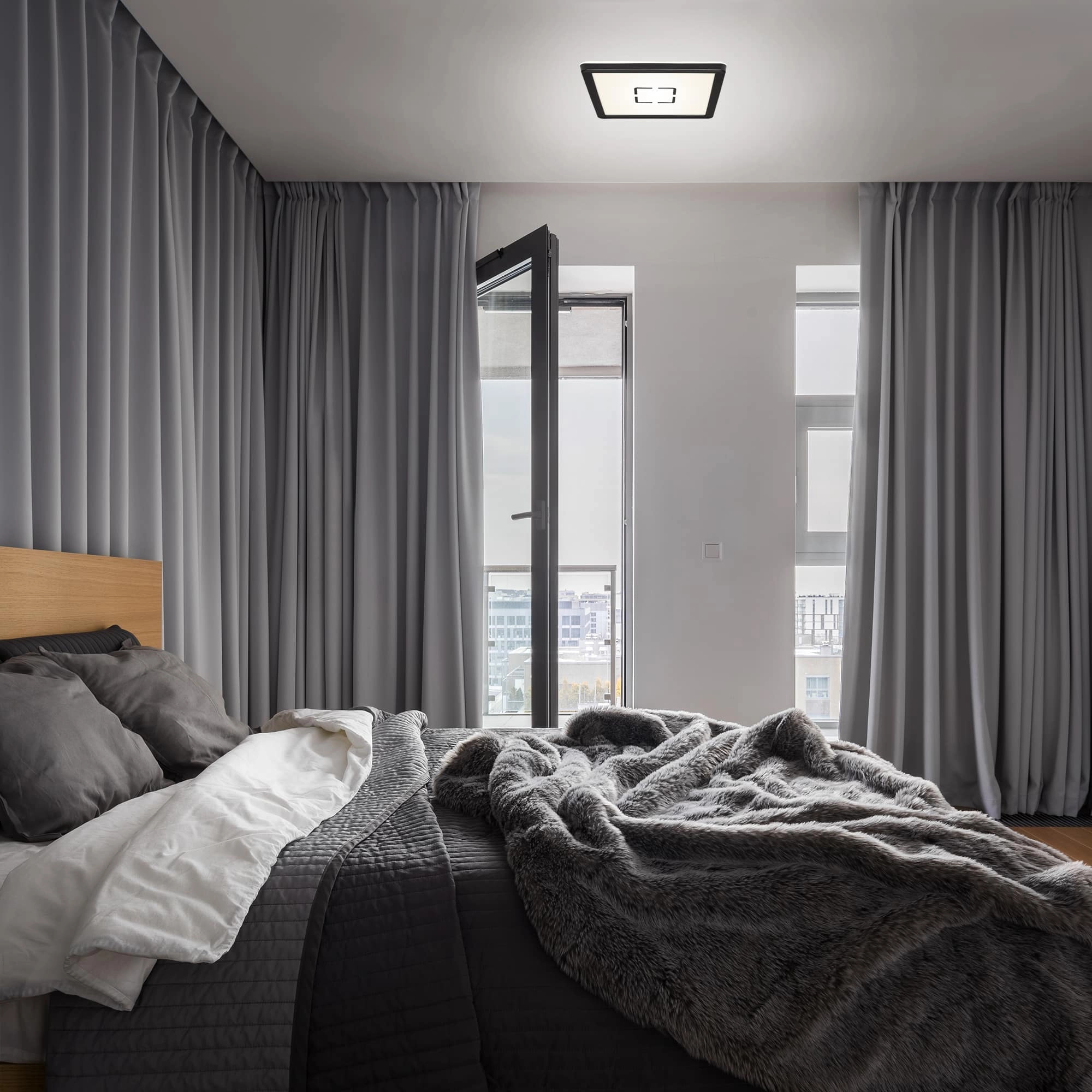 Slim LED Panel, 19 cm, 1400 LUMEN, 12 WATT, Schwarz