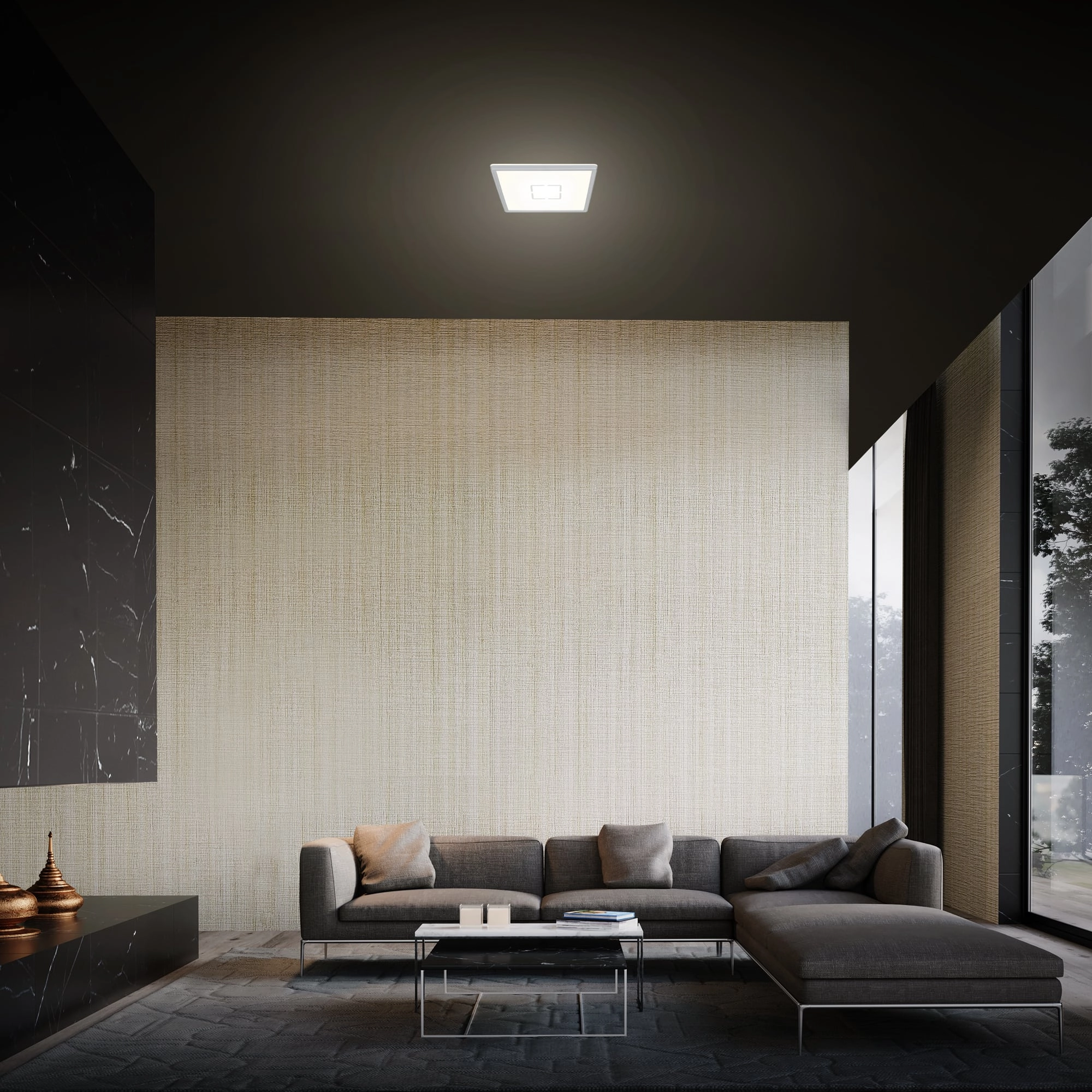 Slim LED Panel, 19 cm, 1400 LUMEN, 12 WATT, Silber