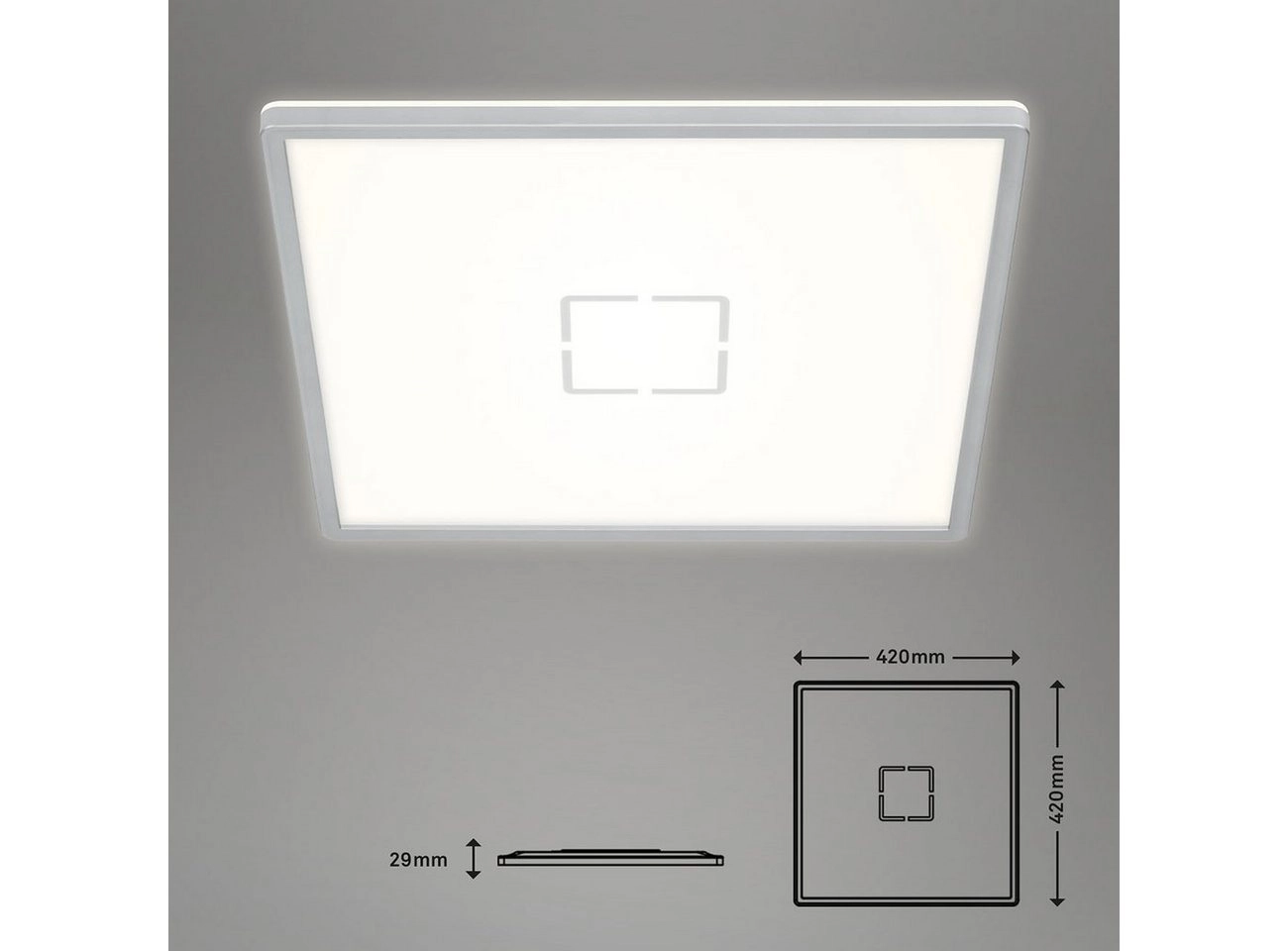 Slim LED Panel, 42 cm, 3000 LUMEN, 22 WATT, Silber