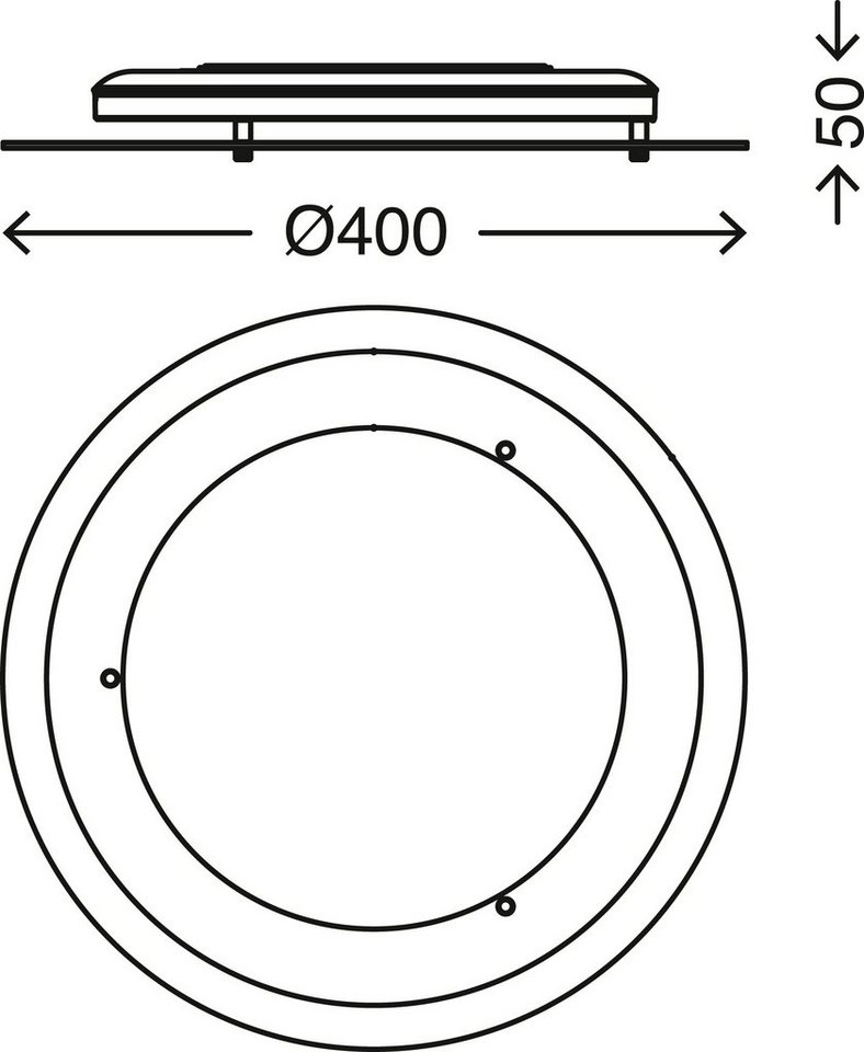 LED Deckenleuchte, Ø 40 cm, 18 W, Weiß