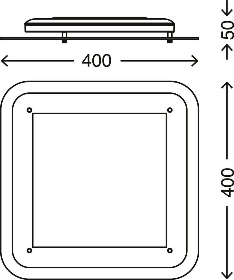 LED Deckenleuchte, 40 cm, 18 W, Weiß
