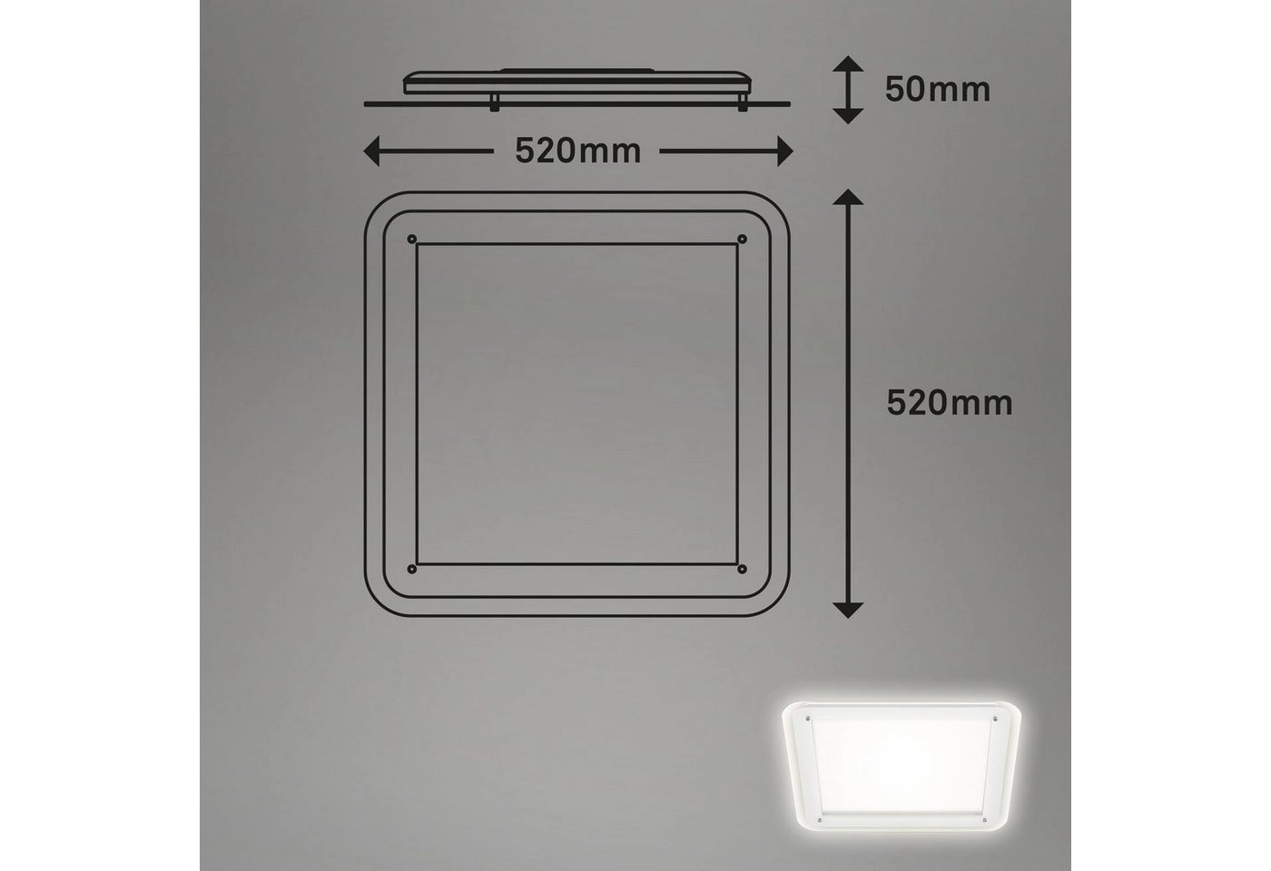 LED Deckenleuchte, 52 cm, 18 W, Weiß