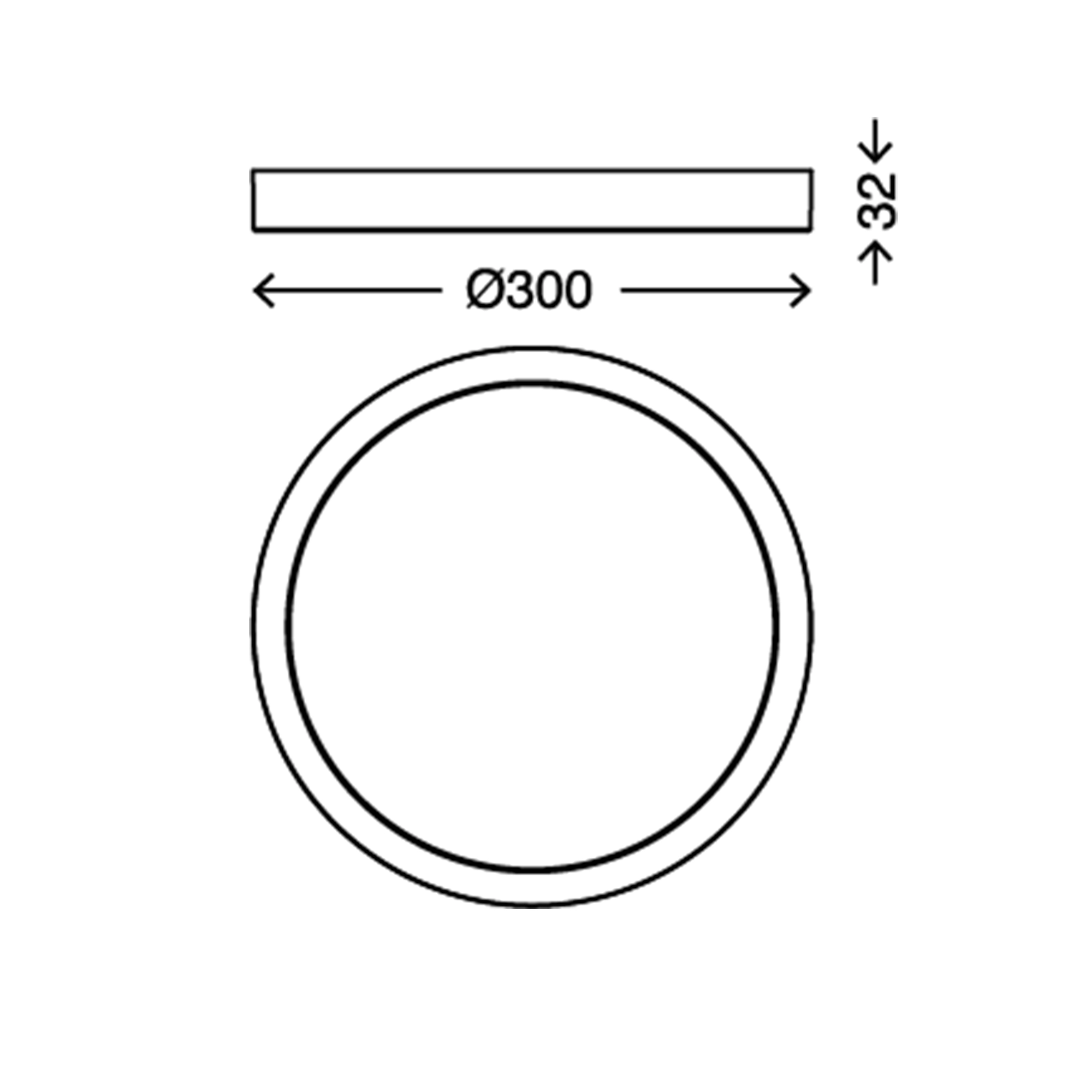 LED Deckenleuchte, Ø 30 cm, 21 W, Chrom-Matt