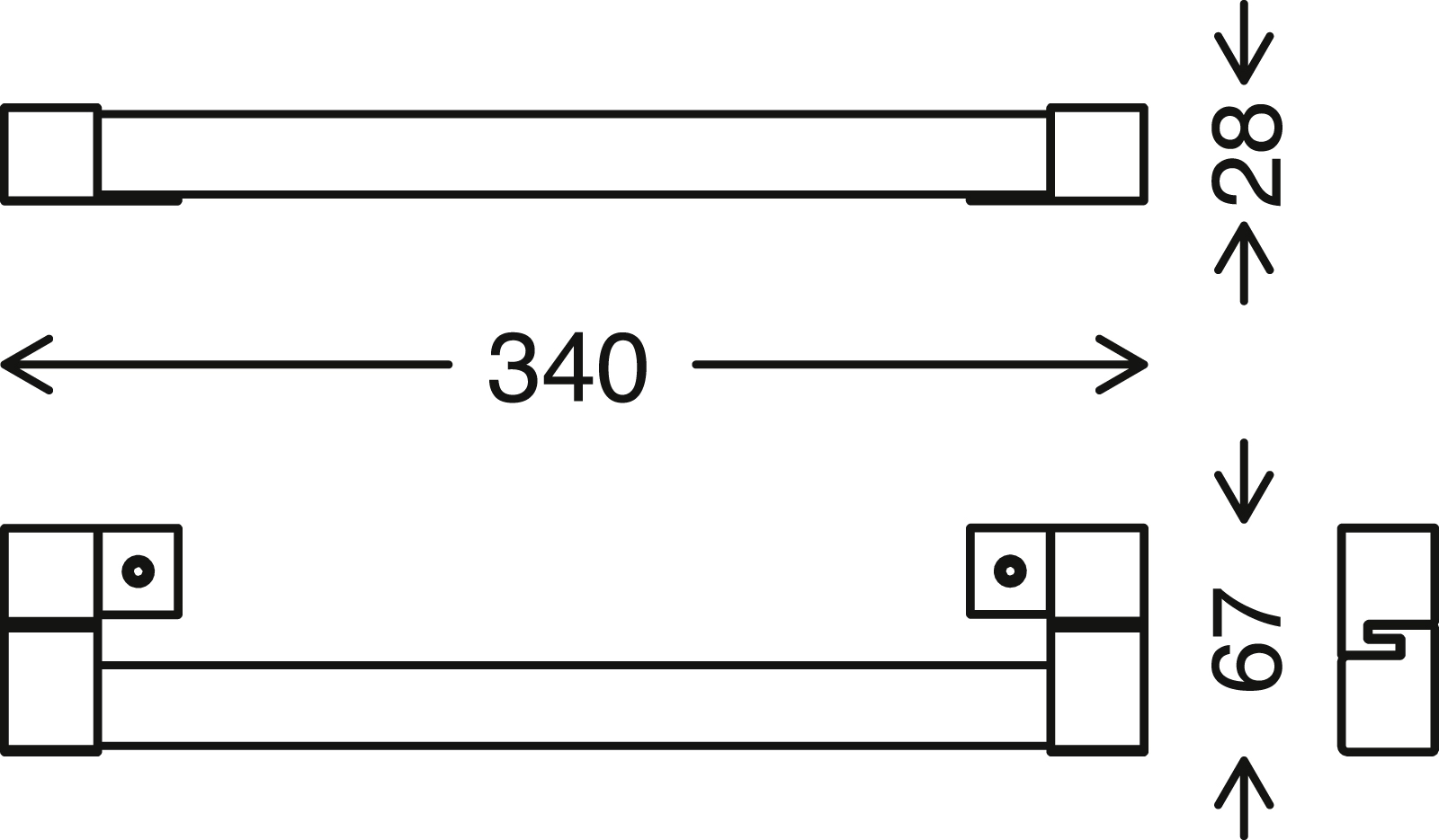 LED Spiegelleuchte, 34 cm, 8 W, Chrom