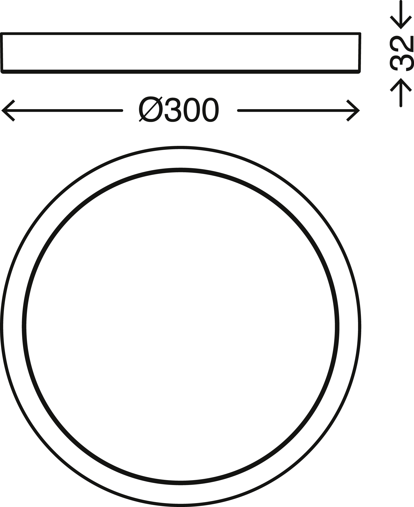 LED Deckenleuchte, Ø 30 cm, 21 W, Chrom