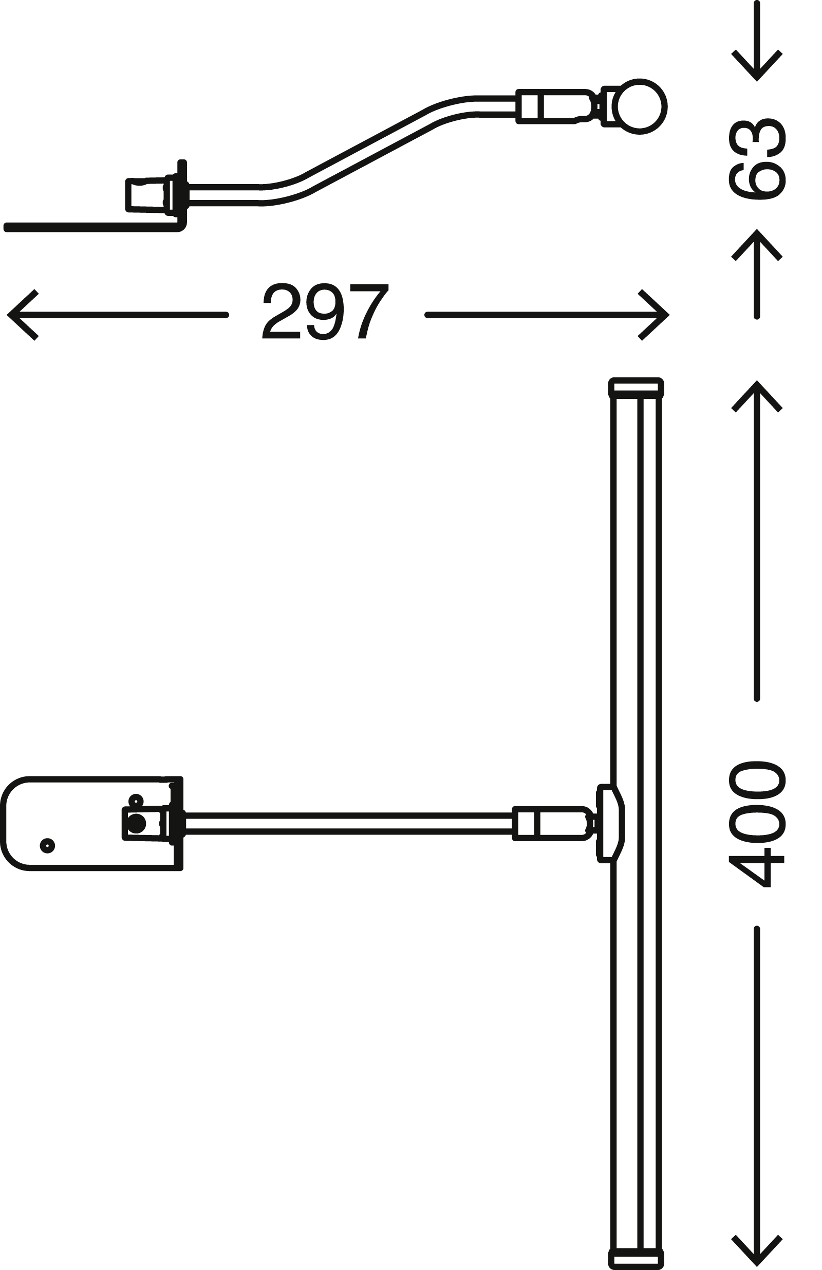 LED Spiegelleuchte, 40 cm, 5,5 W, Chrom