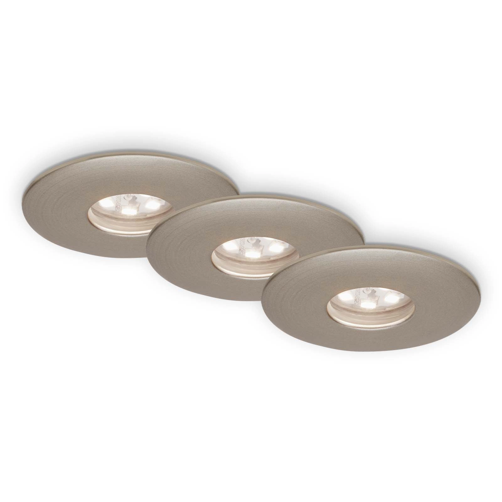 3er Set LED Einbauleuchte, Ø 4,5 , 1,8 W, Matt-Nickel