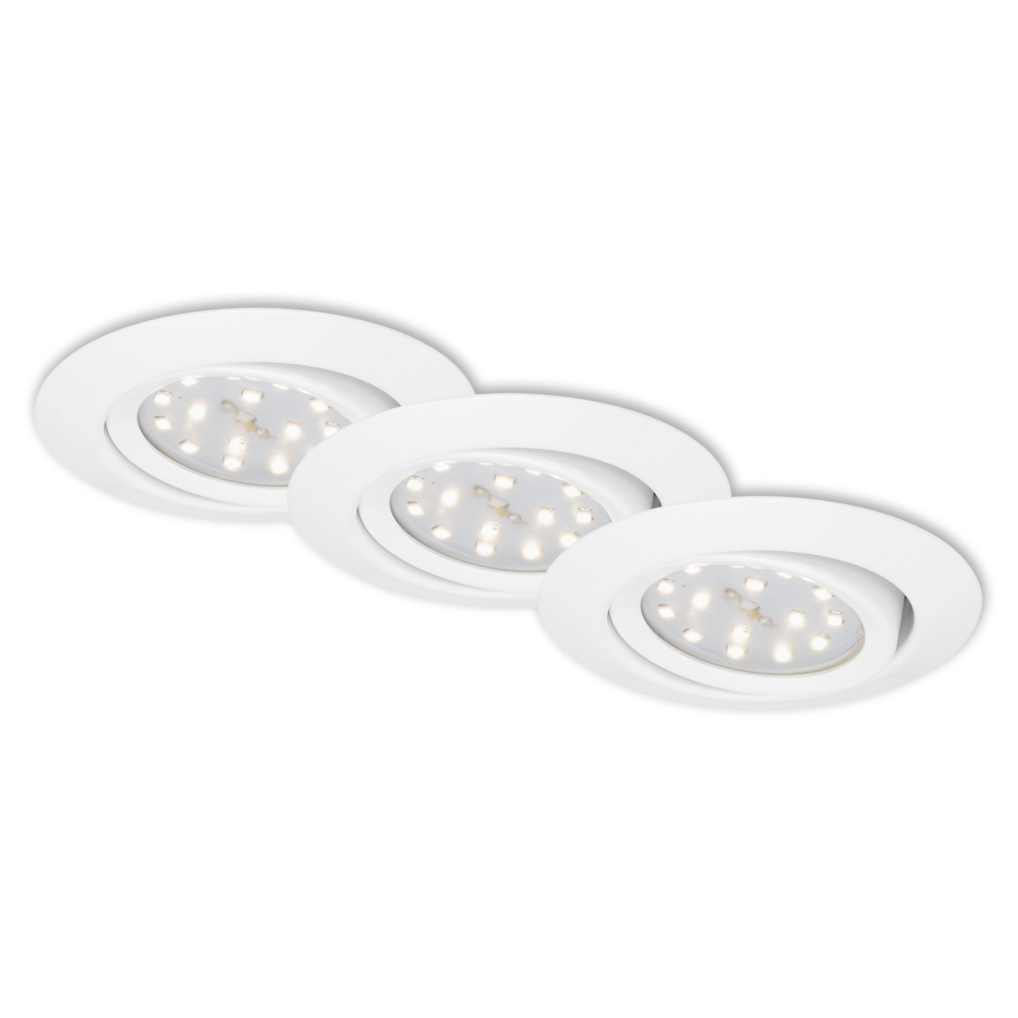 3er Set LED Einbauleuchte, Ø 8,2 cm, 3 W, Weiß