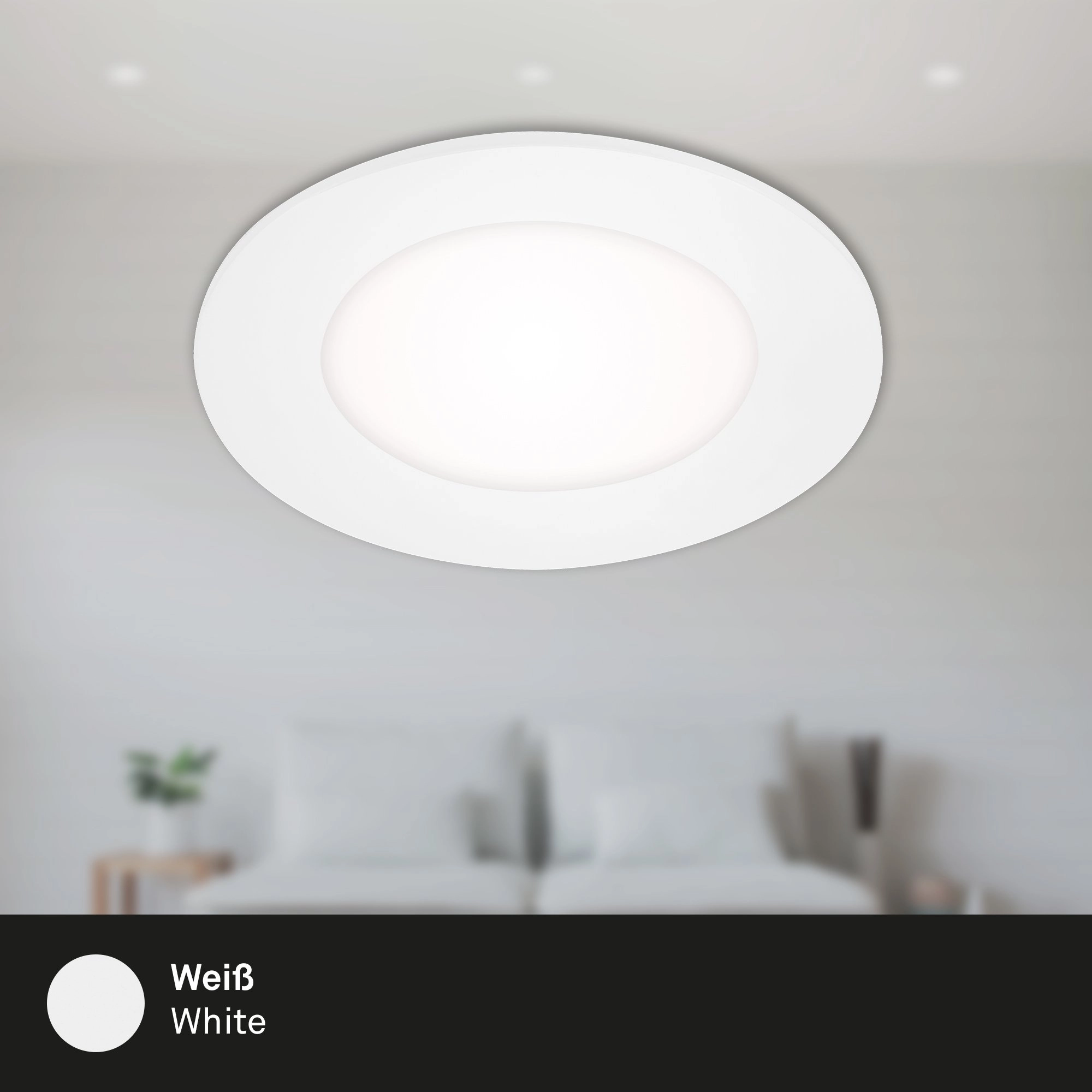 LED Einbauleuchte, Ø 8,6 cm, 3 W, Weiß