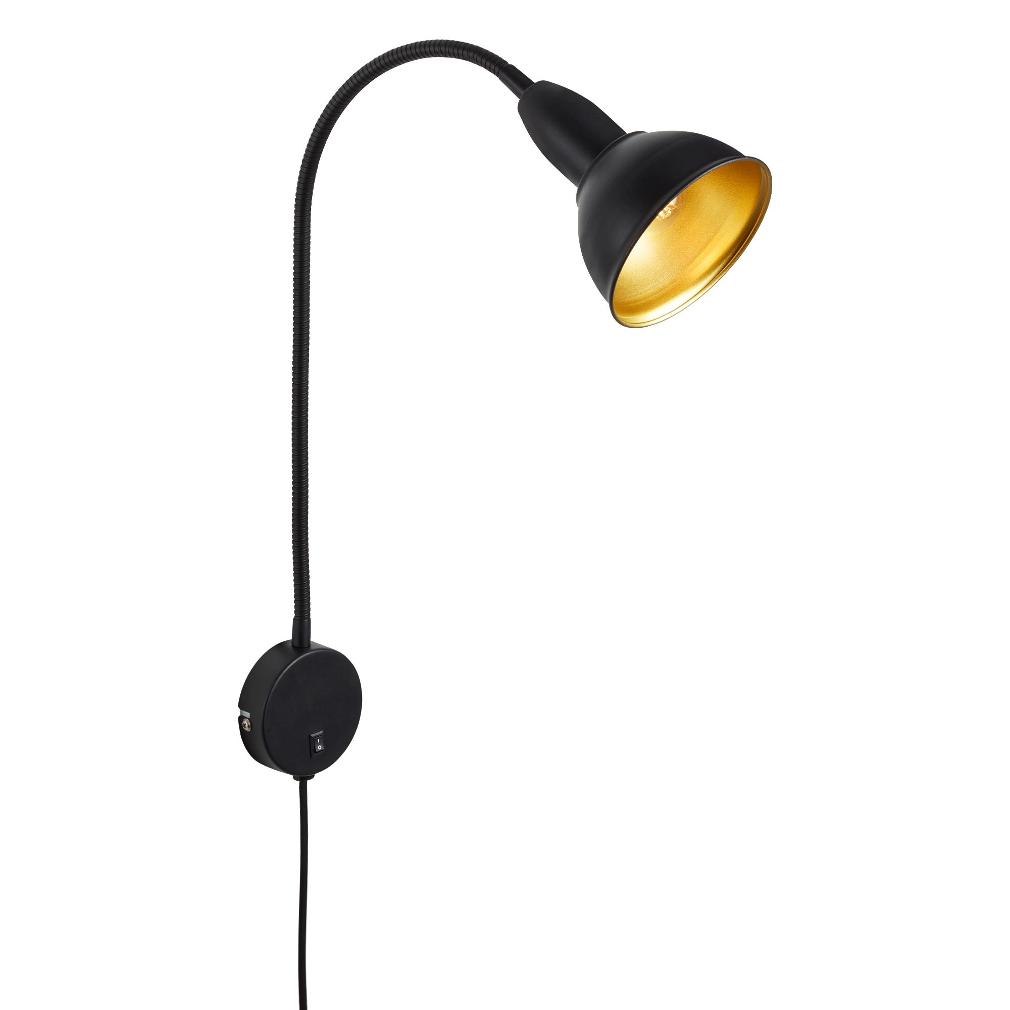 Spot Wandleuchte, 70,9 cm, max. 25 W, Schwarz-Gold