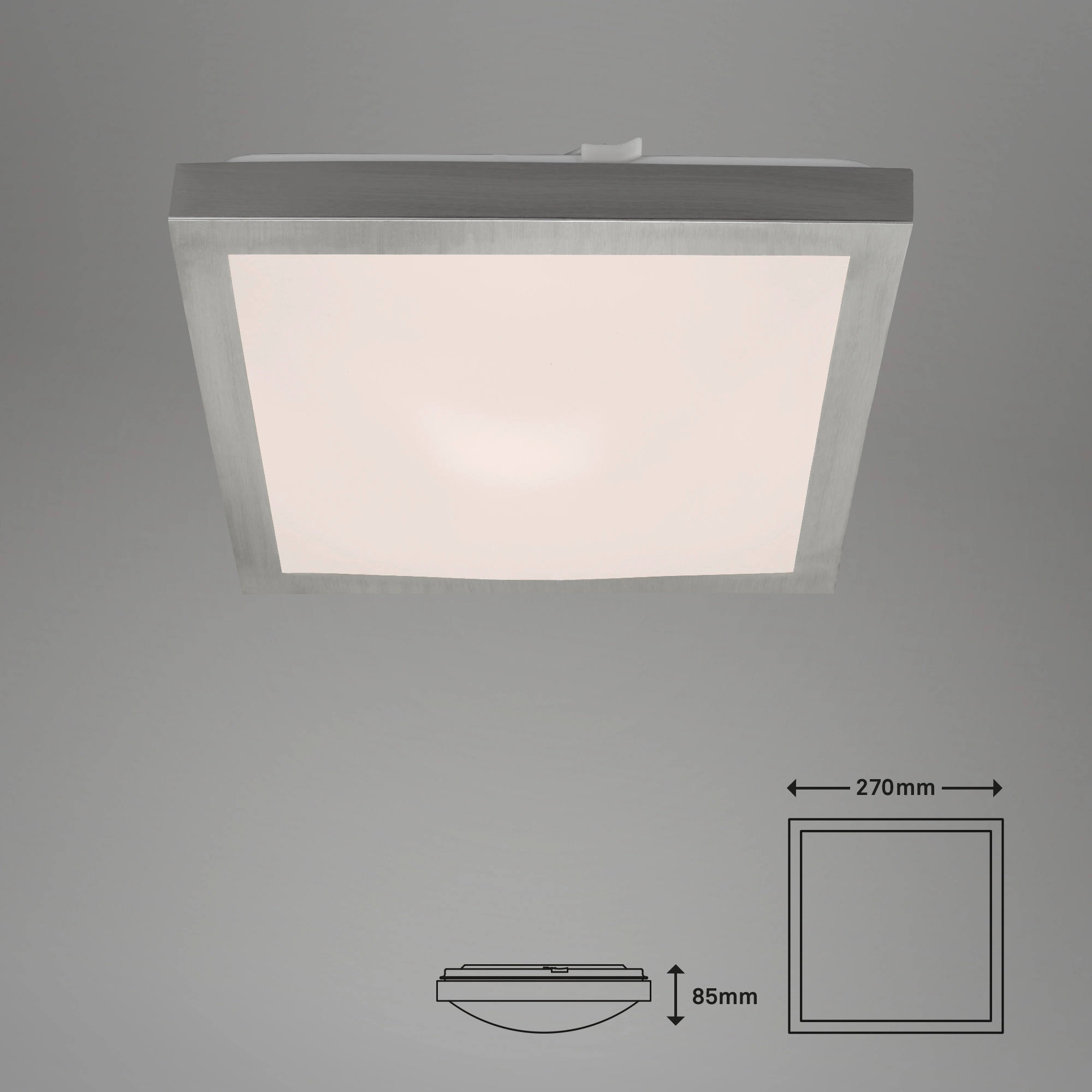 LED Deckenleuchte, 27 cm, 12 W, Weiß-Matt-Nickel