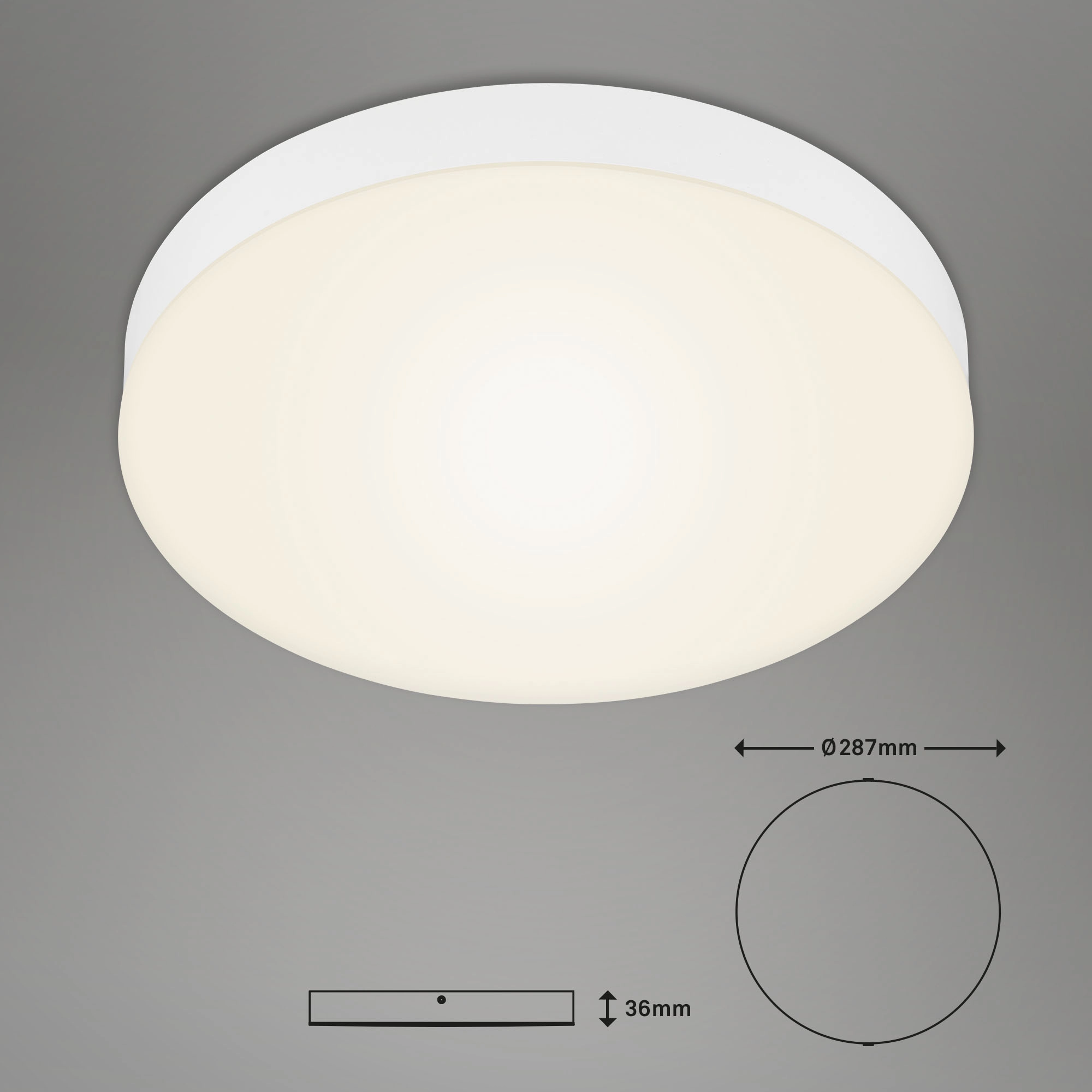 LED Deckenleuchte, Ø 27,8 cm, 21 W, Weiß