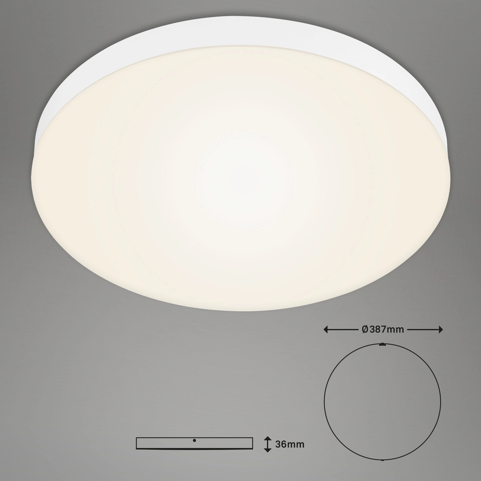 LED Deckenleuchte, Ø 38,7 cm, 24,5 W, Weiß