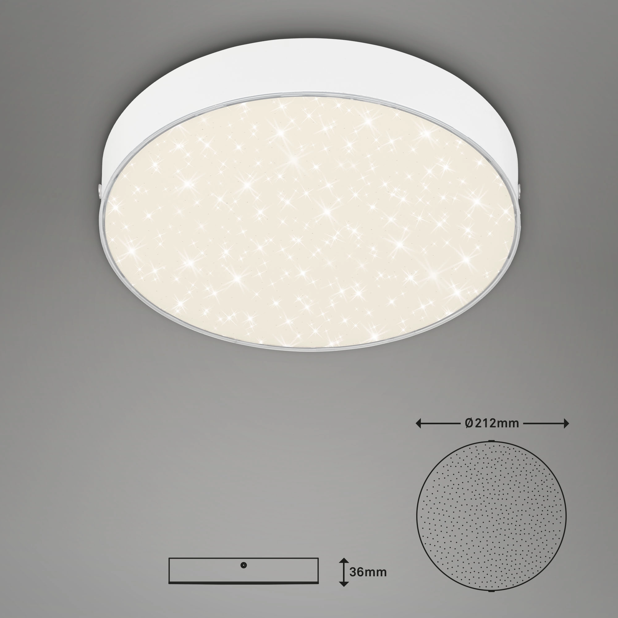 STERNENHIMMEL LED Deckenleuchte, Ø 21,2 cm, 16 W, Weiß