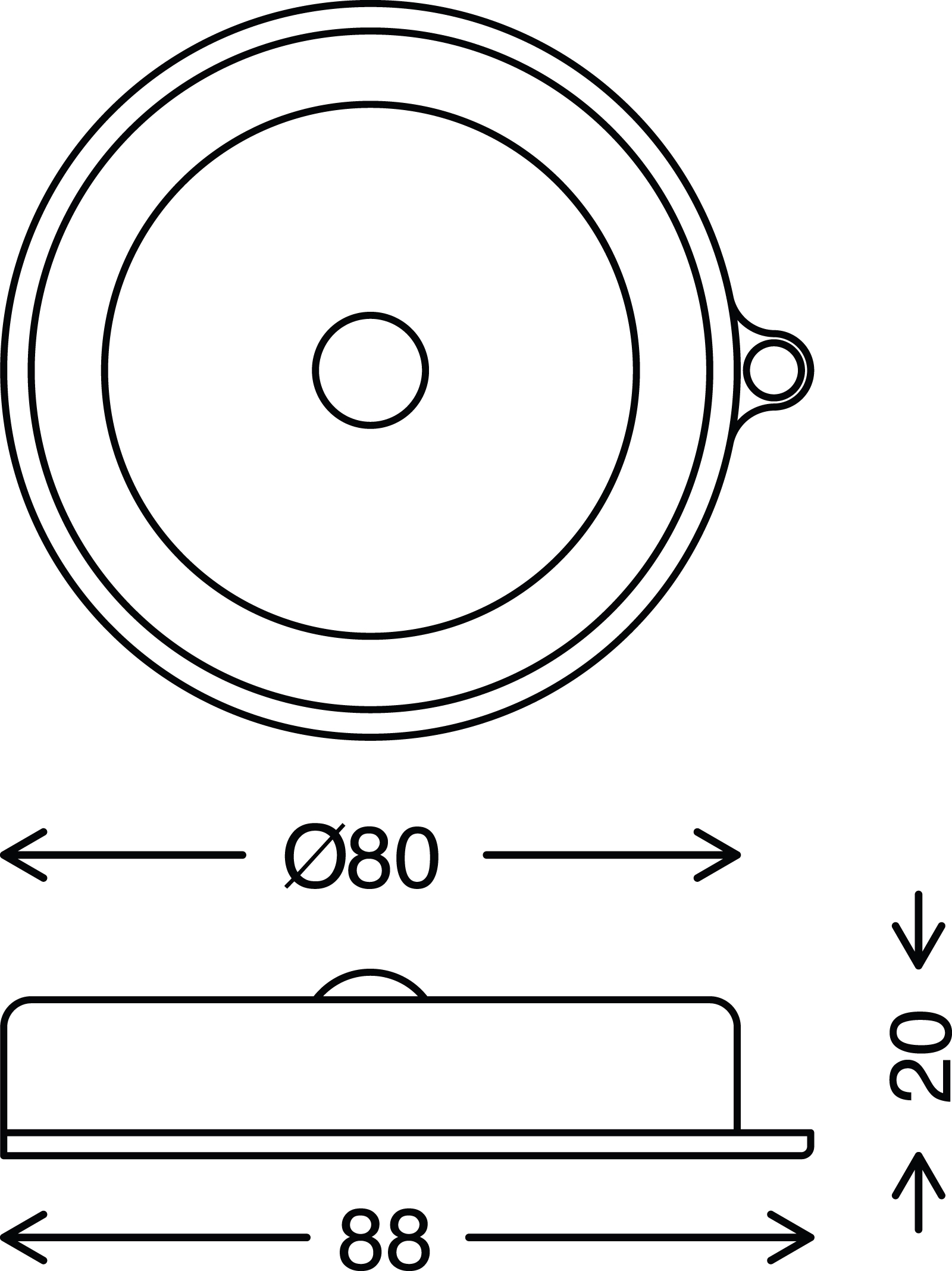 LED Sensor Leuchte, Ø 8 cm, 0,8 W, Weiß