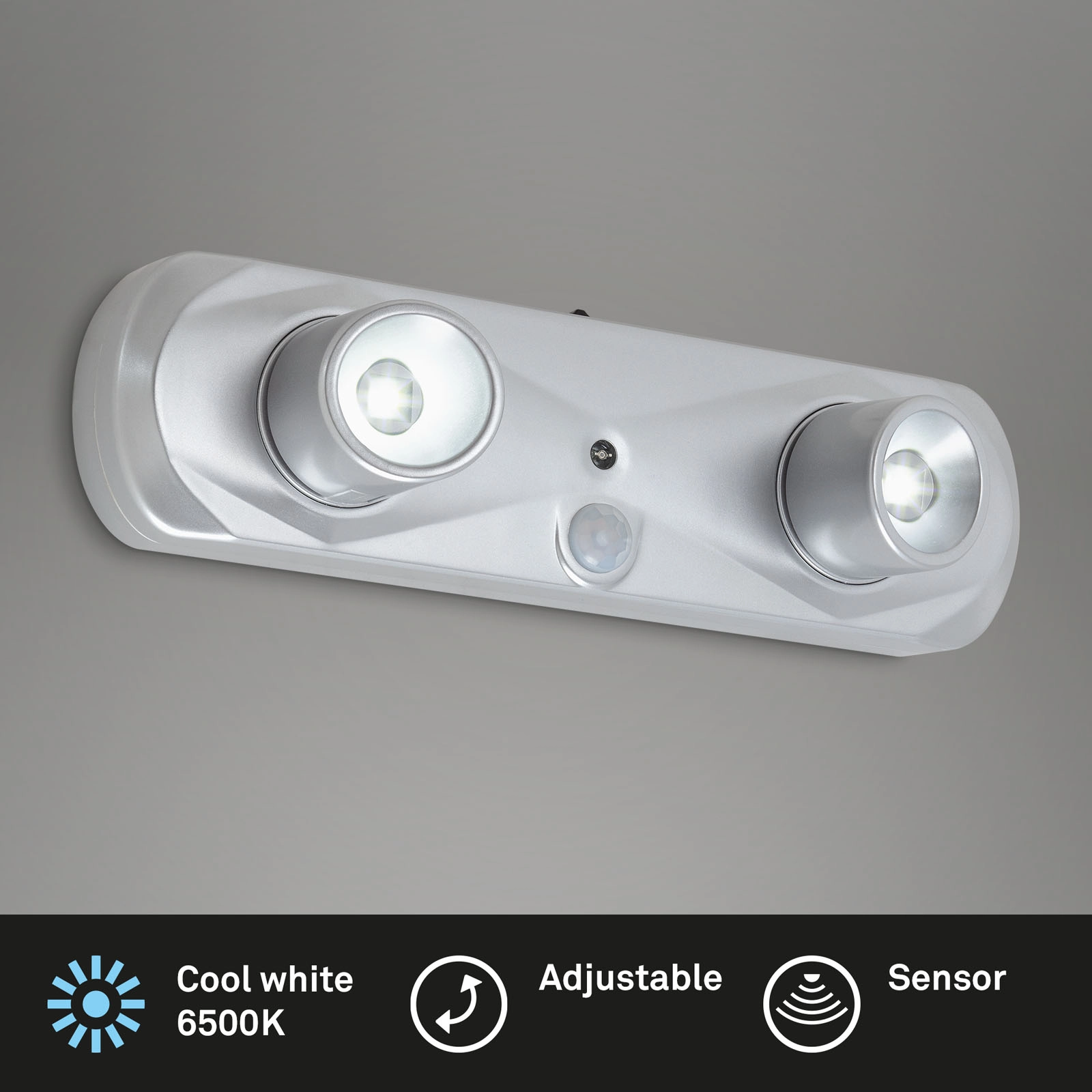 LED Sensor Leuchte, Ø 8 cm, 0,35 W, Silber