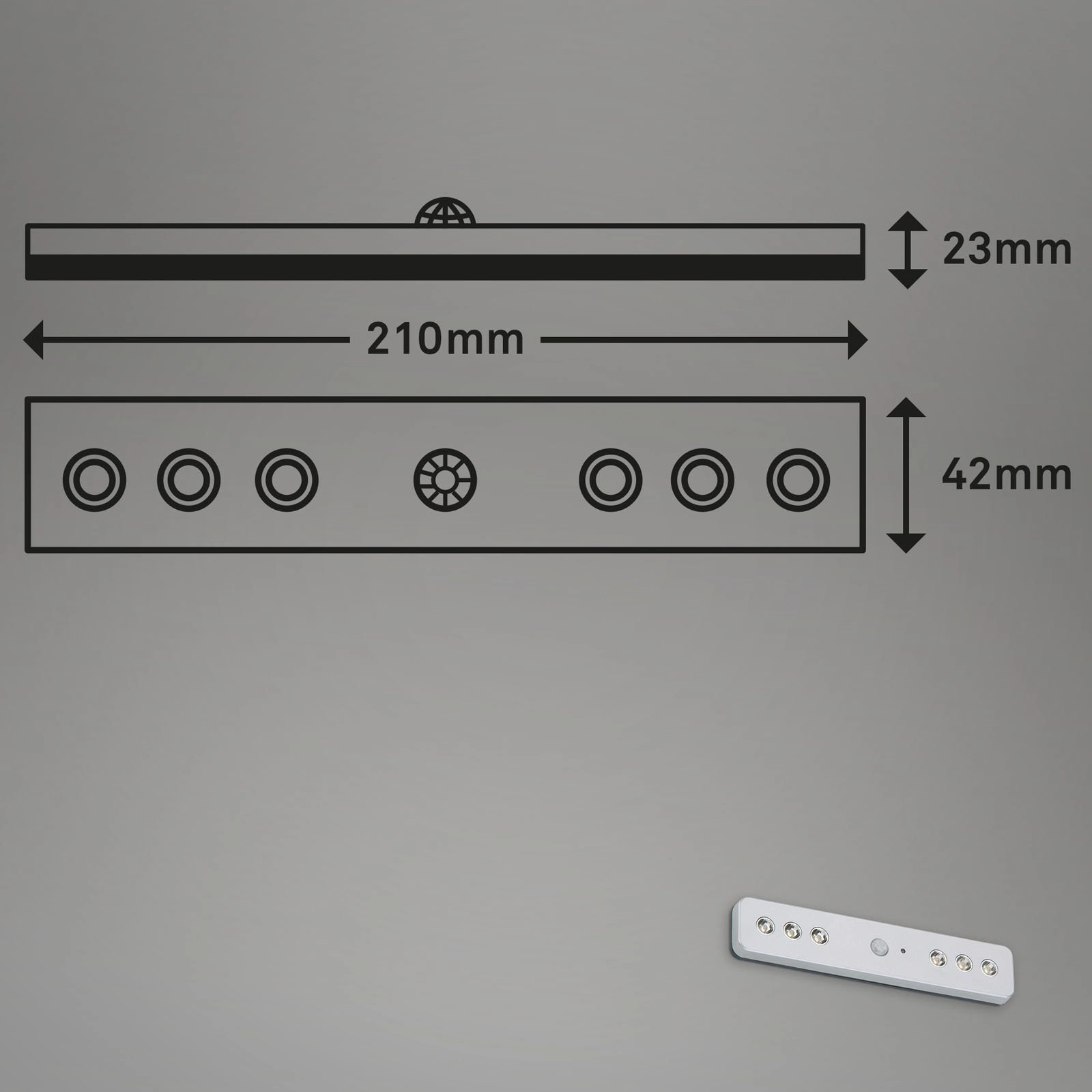 LED Unterbauleuchte, 21 cm, 0,48 W, Titan