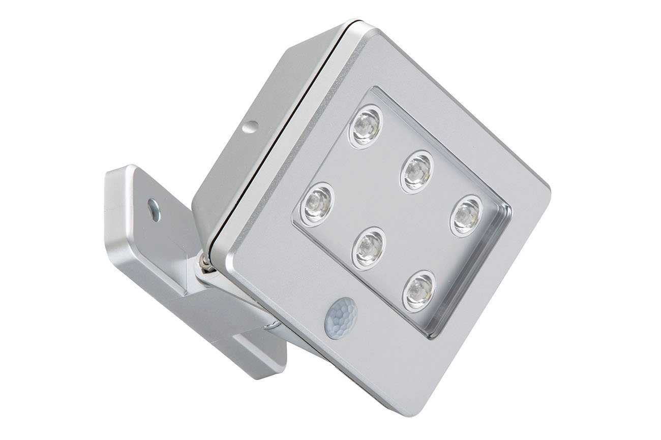 Sensor LED Außenleuchte, 12 cm, 0,36 W, Titan-Silber