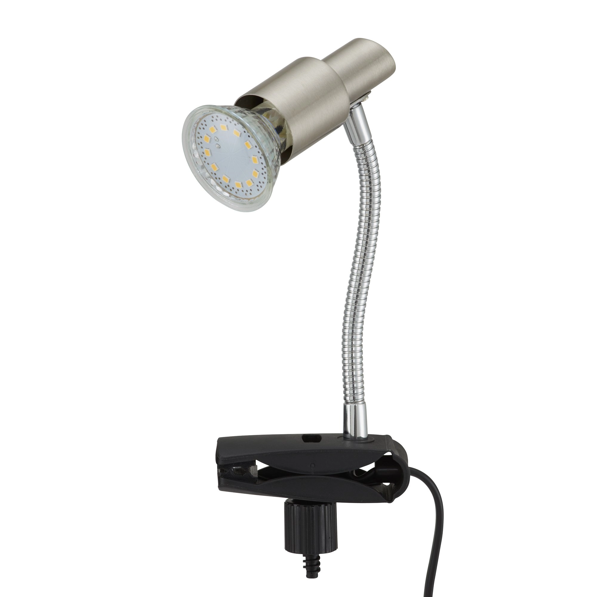 LED Klemmleuchte, 3,5 cm, 3 W, Matt-Nickel