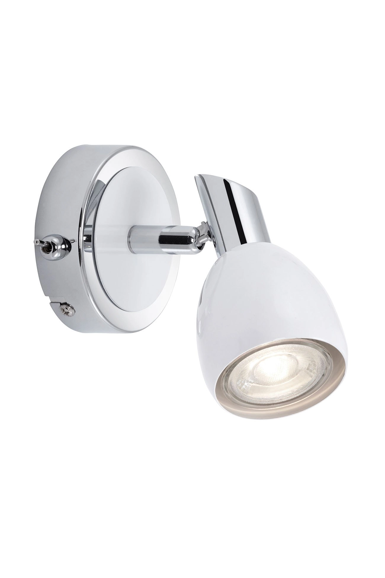 LED Spot Wandleuchte, Ø 8,5 cm, 5 W, Chrom-Weiß