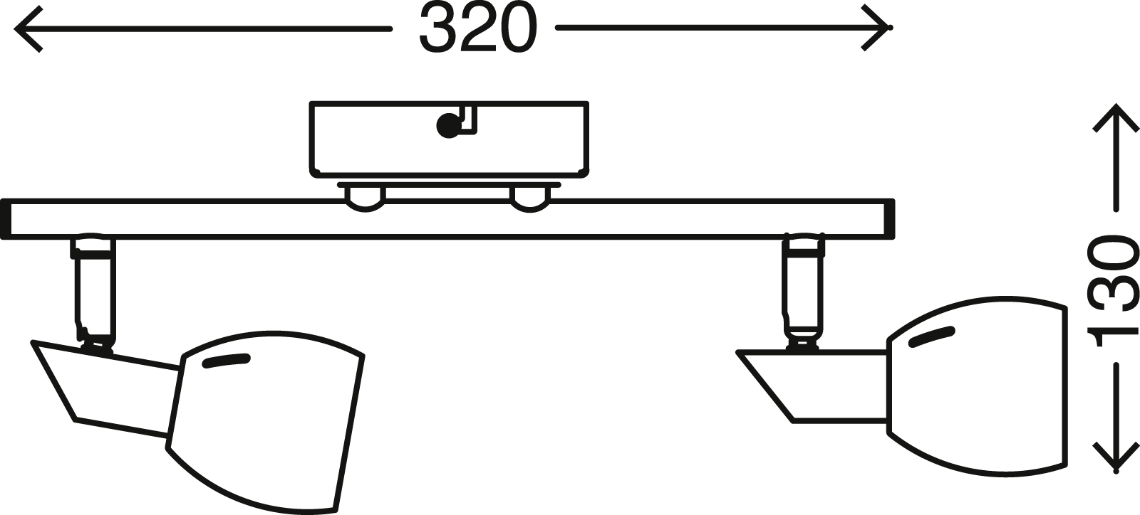 LED Spot Deckenleuchte, 32 cm, 10 W, Chrom-Weiß