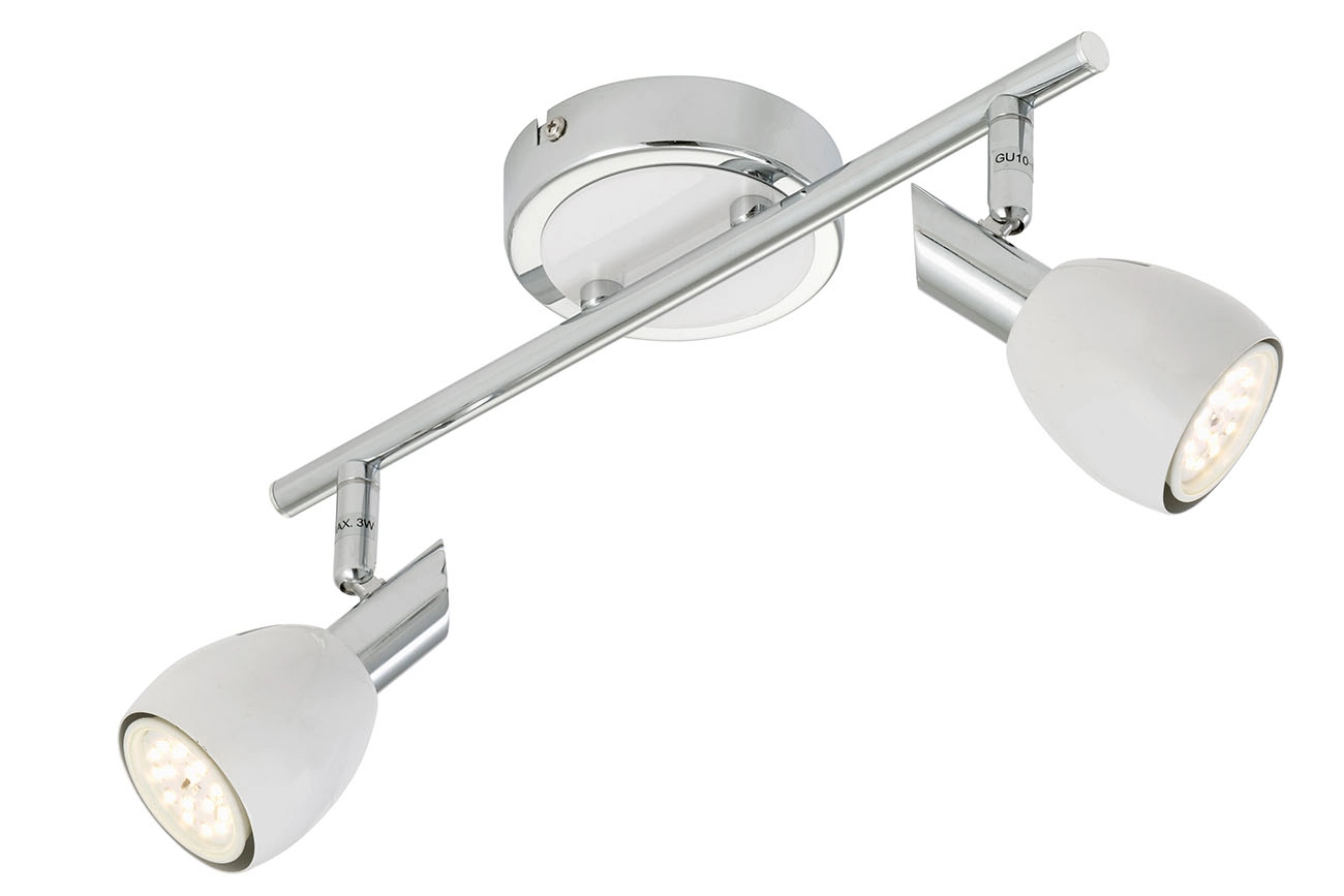 LED Spot Deckenleuchte, 32 cm, 10 W, Chrom-Weiß