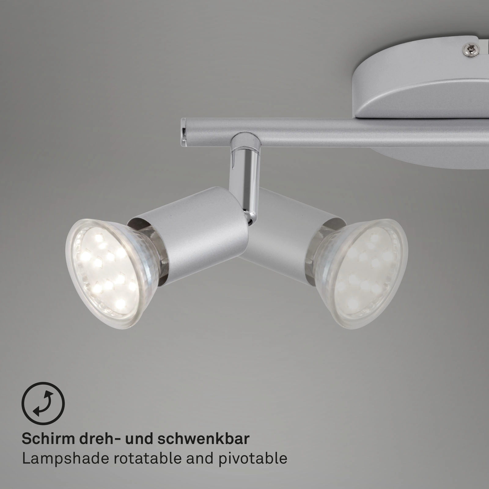 LED Spot Deckenleuchte, 25,5 cm, 6 W, Titan