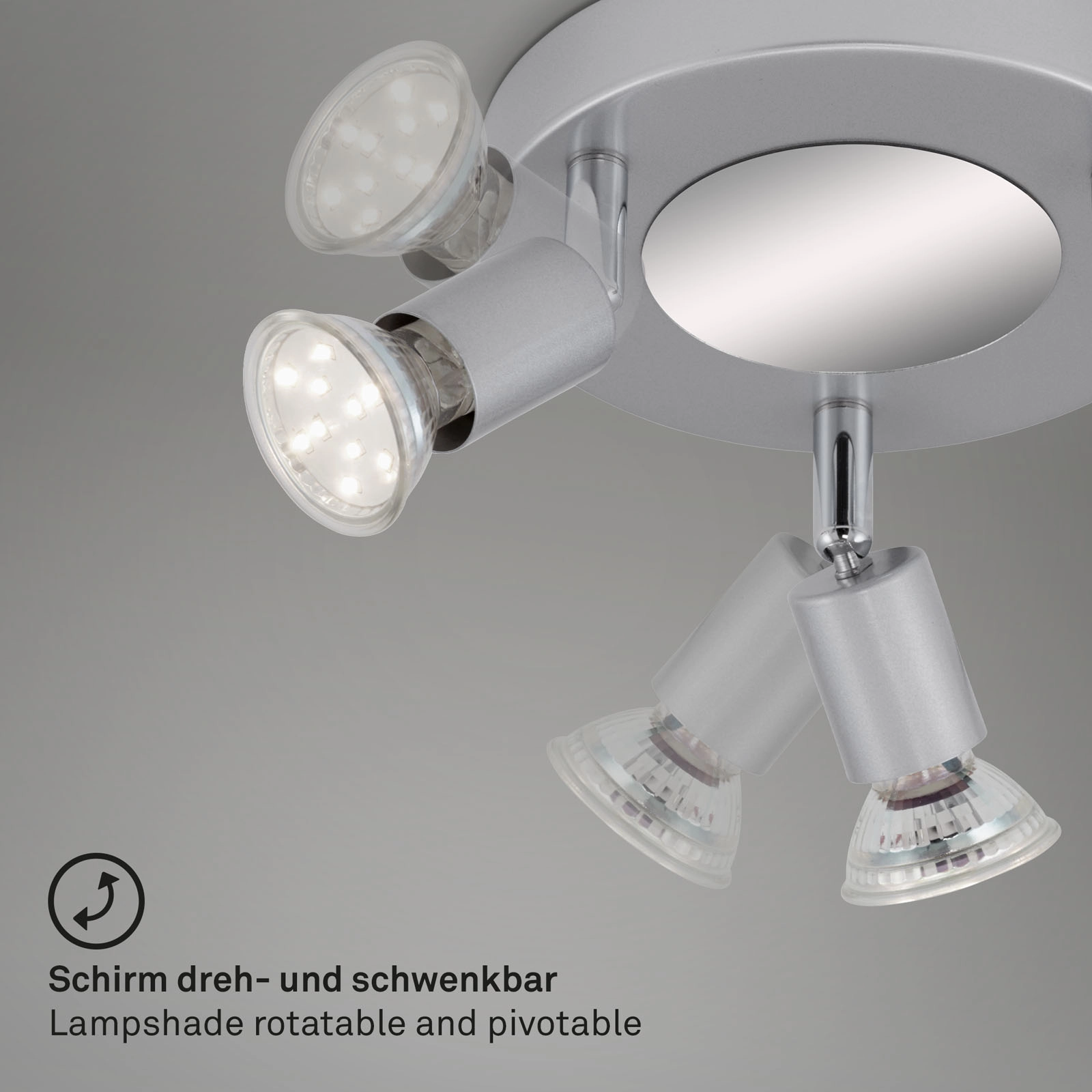 LED Spot Deckenleuchte, Ø 16 cm, 9 W, Titan