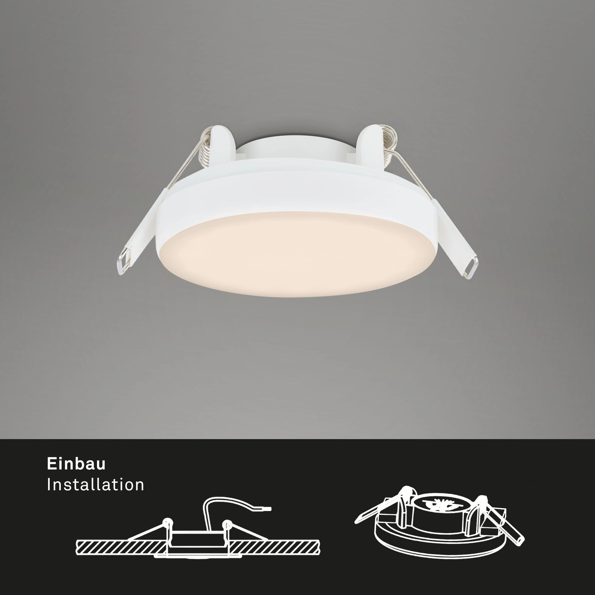 3er Set LED Einbauleuchte, Ø 7,5 cm, 3 W, 350 lm, Weiß