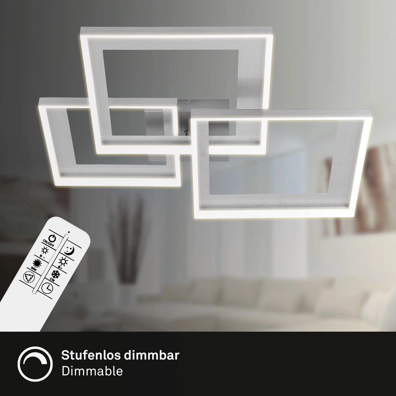 CCT LED Deckenleuchte, 75,2 cm, 40 W, 5100 lm, Aluminium