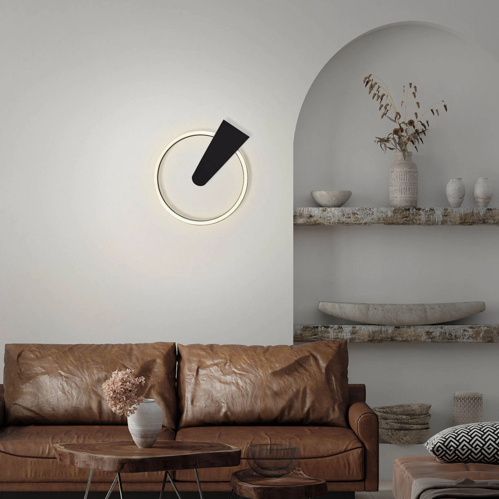 LED Deckenleuchte, 34 cm, 12 W, 1400 lm, Schwarz