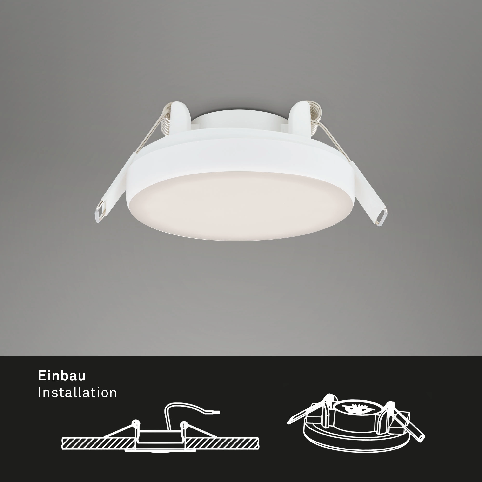 3er Set LED Einbauleuchte, Ø 7,5 cm, 3 W, 350 lm, Weiß