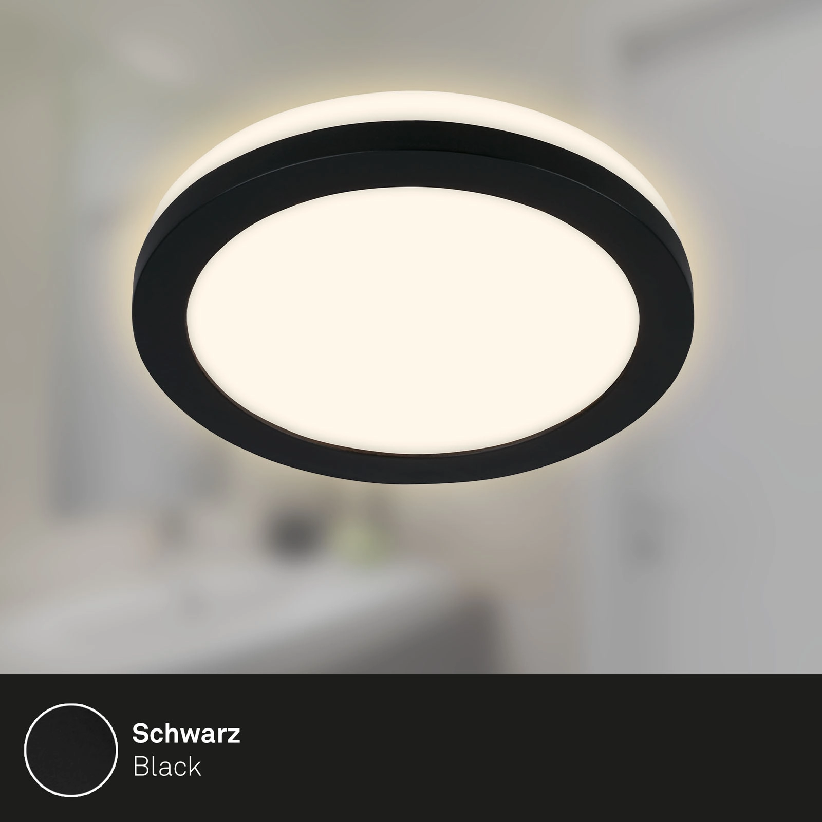 LED-Einbauleuchten, Ø8,4 cm, 3x LED, 3 W, 350 lm, schwarz