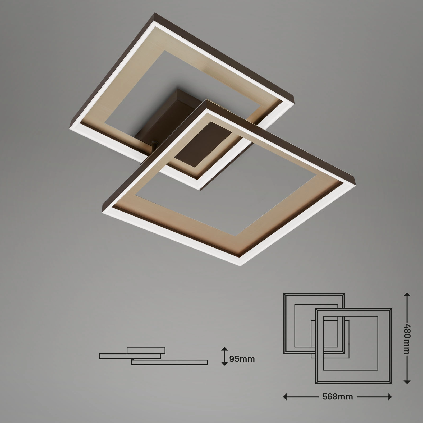 CCT LED Deckenleuchte, 56,8 cm, 25 W, Gold