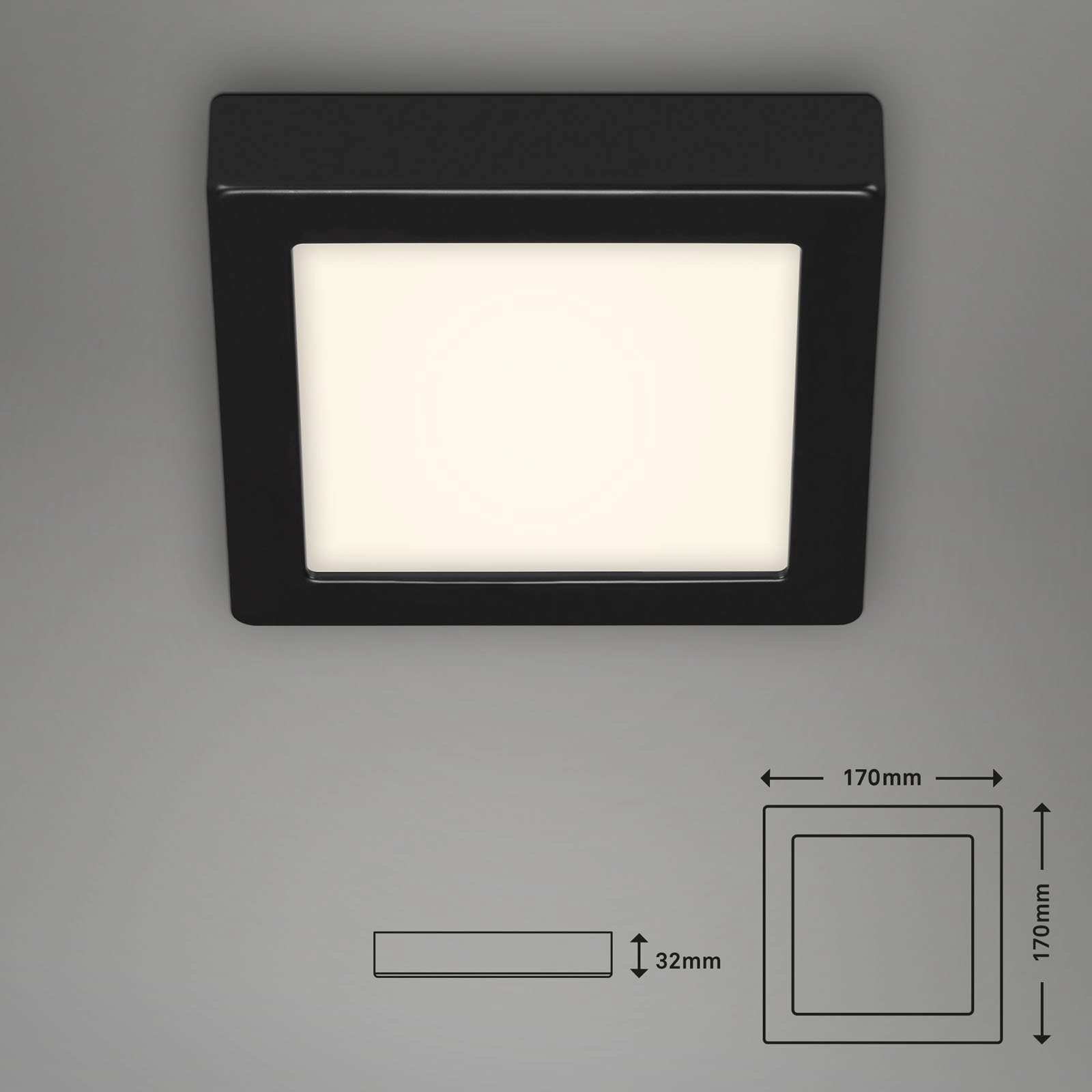 Deckenleuchte, 17 cm, 12 W, 1200 lm, Aluminium