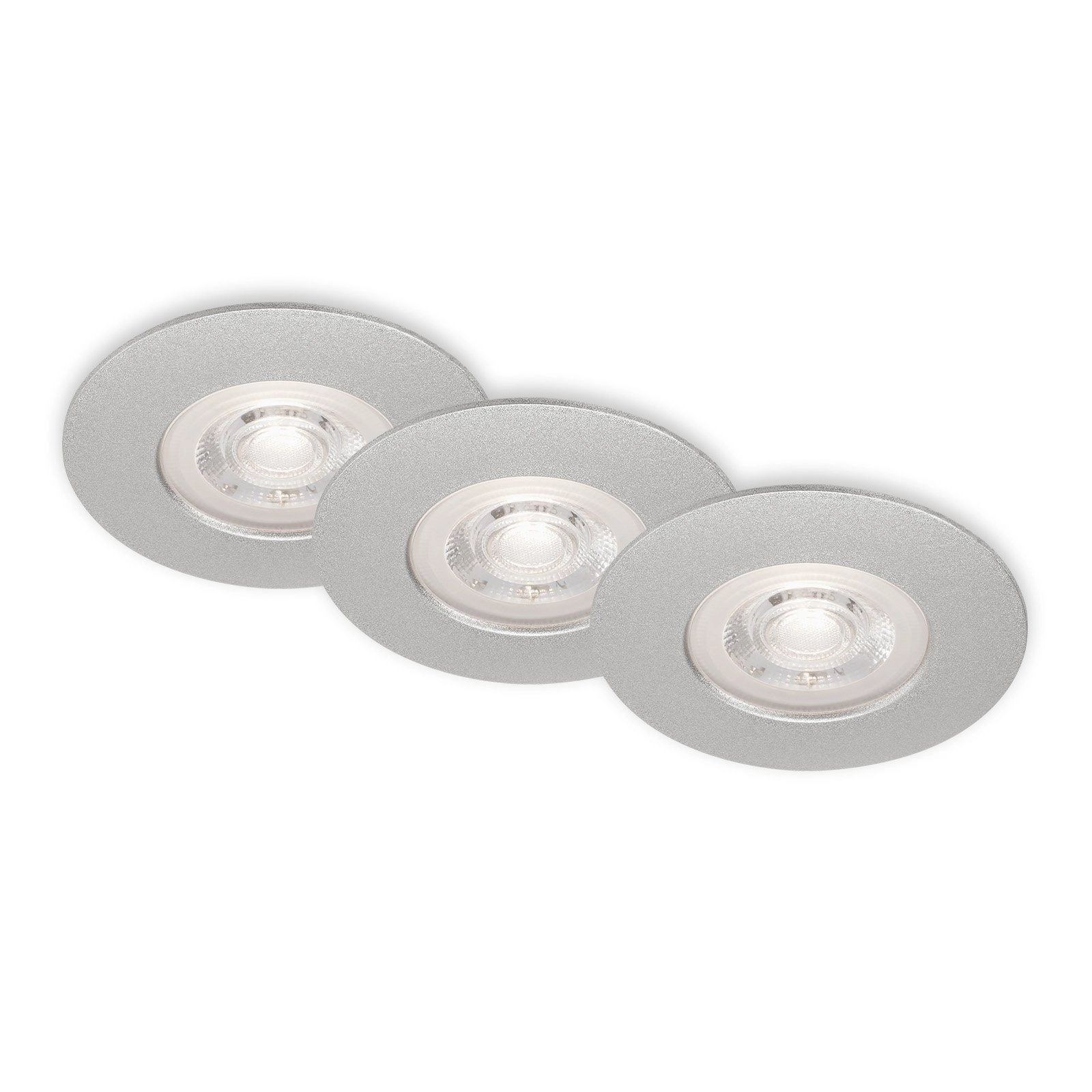 LED Einbauleuchten, Ø9 cm, 3x LED, 4,9 W, 480 lm, chrom-matt