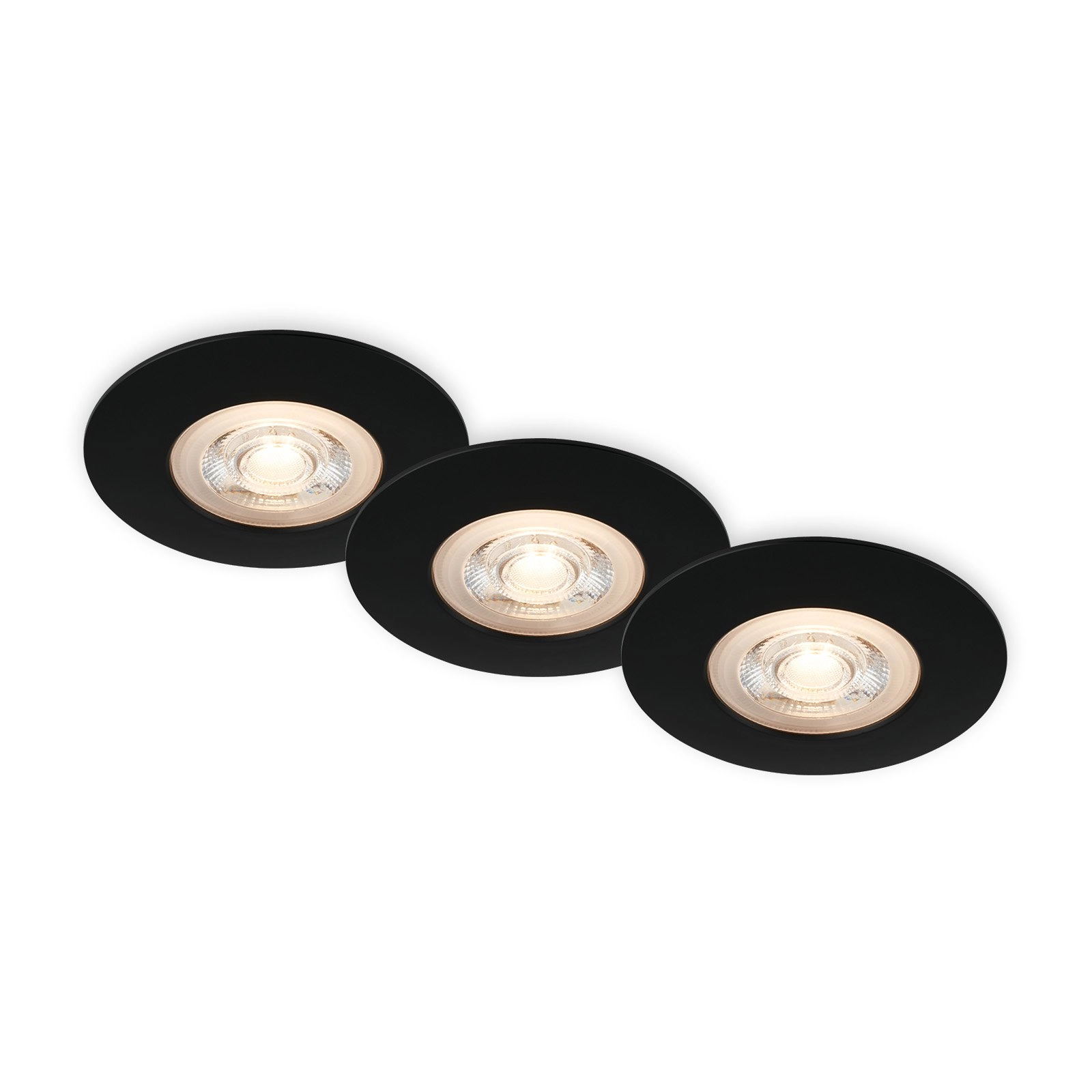 LED Einbauleuchten, Ø9 cm, 3x LED, 5 W, 480 lm, schwarz