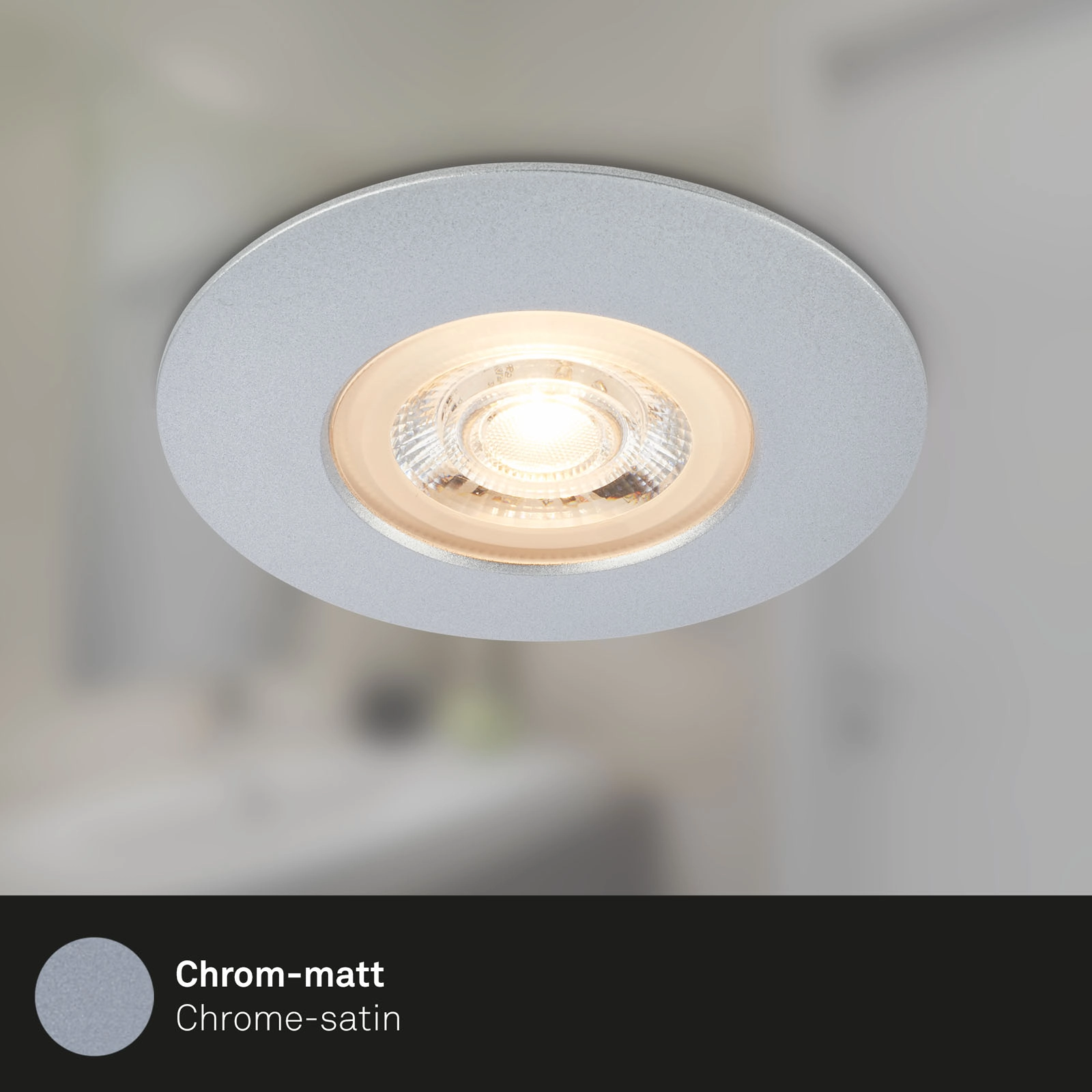 LED Einbauleuchten, Ø9 cm, 3x LED, 5 W, 480 lm, chrom-matt