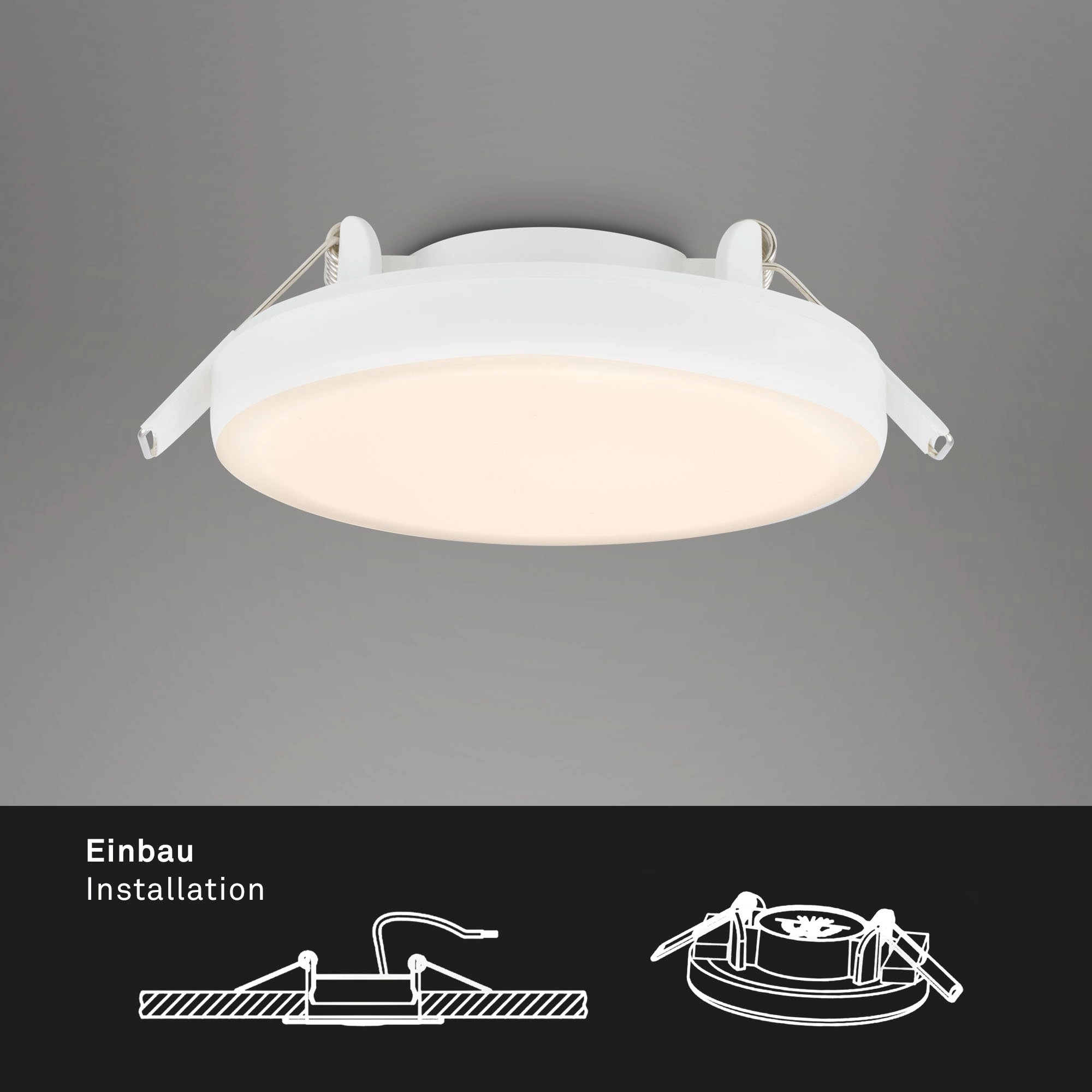 LED Einbauleuchte, Ø 10 cm, 6 W, 700 lm, Weiß