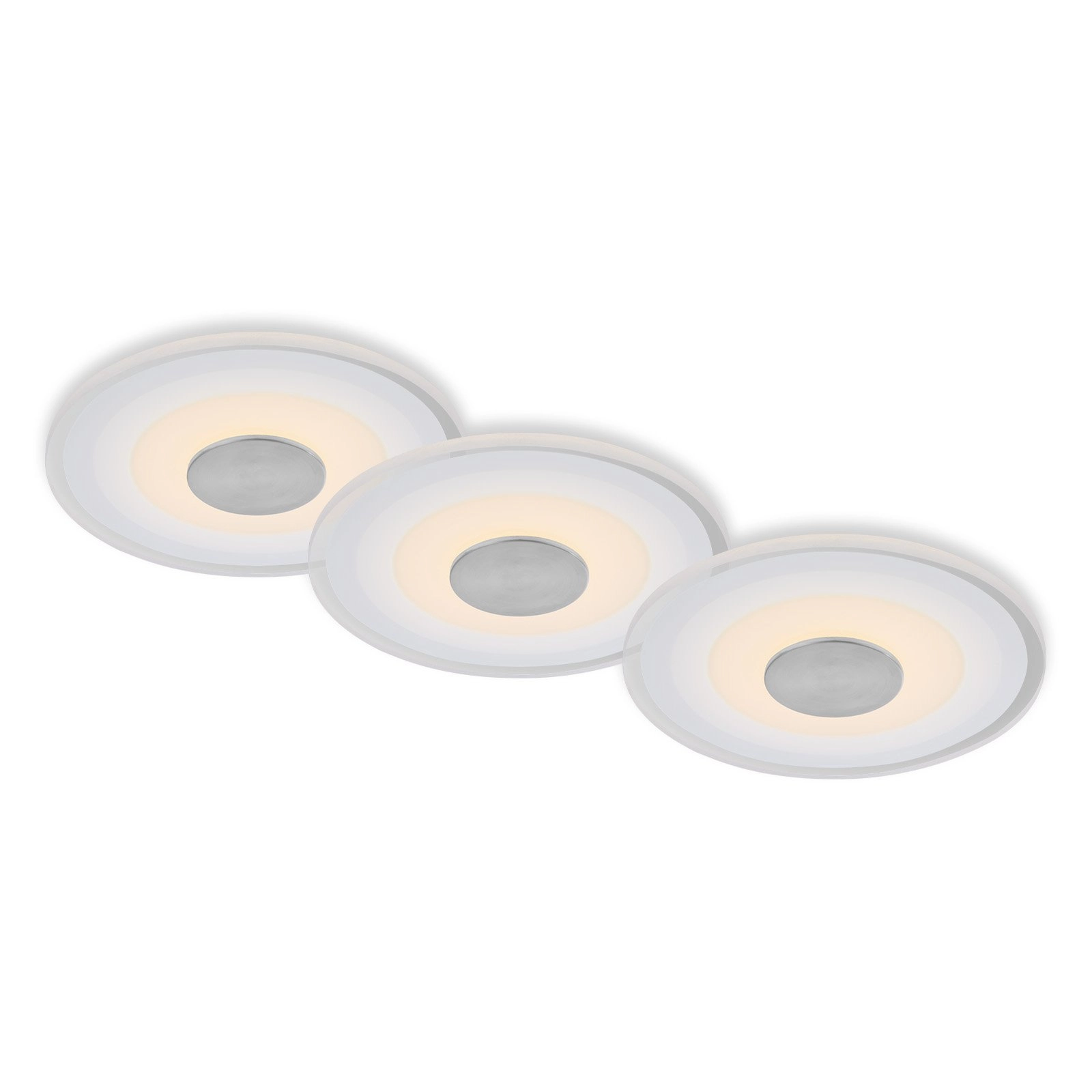 LED Einbauleuchte, Ø12 cm, 3x LED, 6 W, 650 lm, aluminiumfarbig