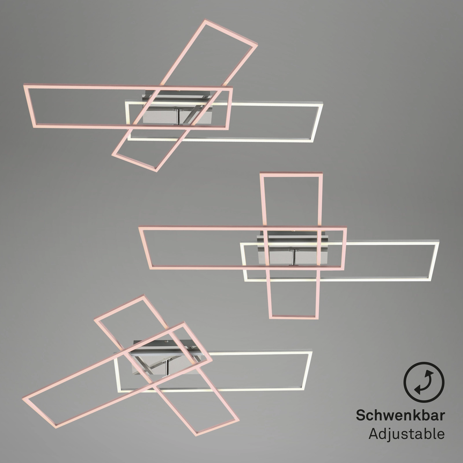 CCT LED Deckenleuchte, 104 cm, 50 W, Chrom