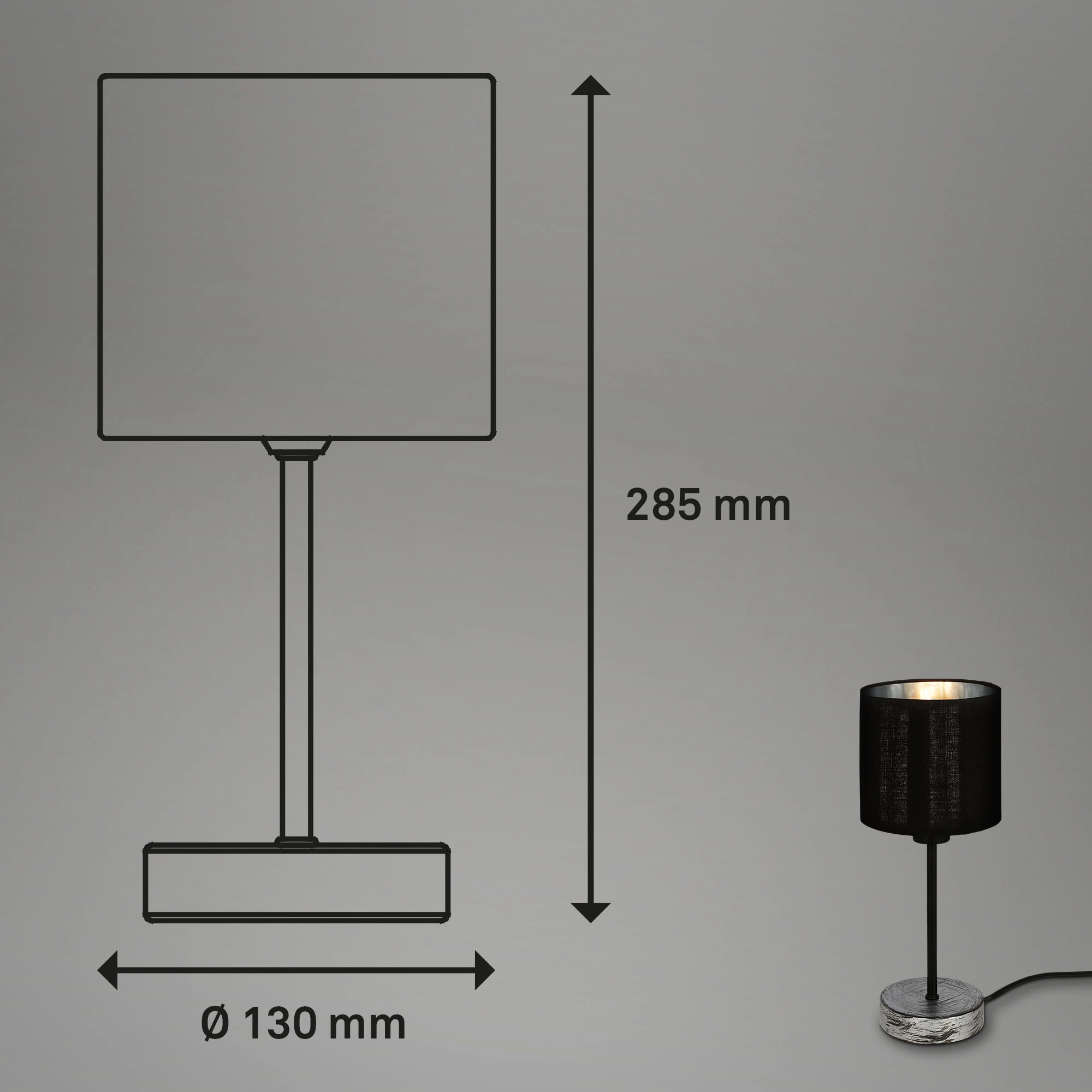 Tischleuchte, Ø 10 cm, 25 W, 1x E14,  antik-silber