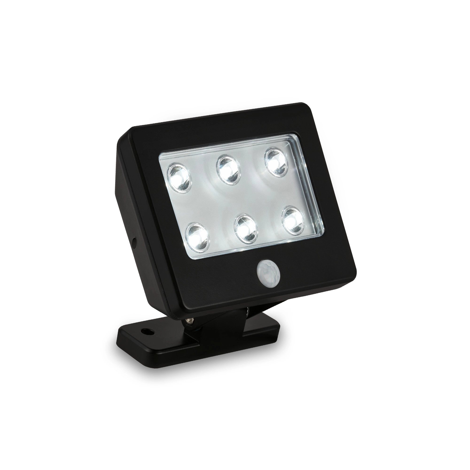 LED Außenleuchte, 12 cm, Sensor, 6x LED, schwarz